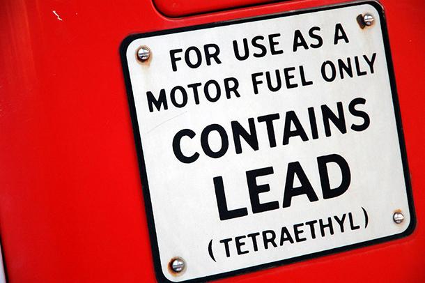 Leaded gas sign