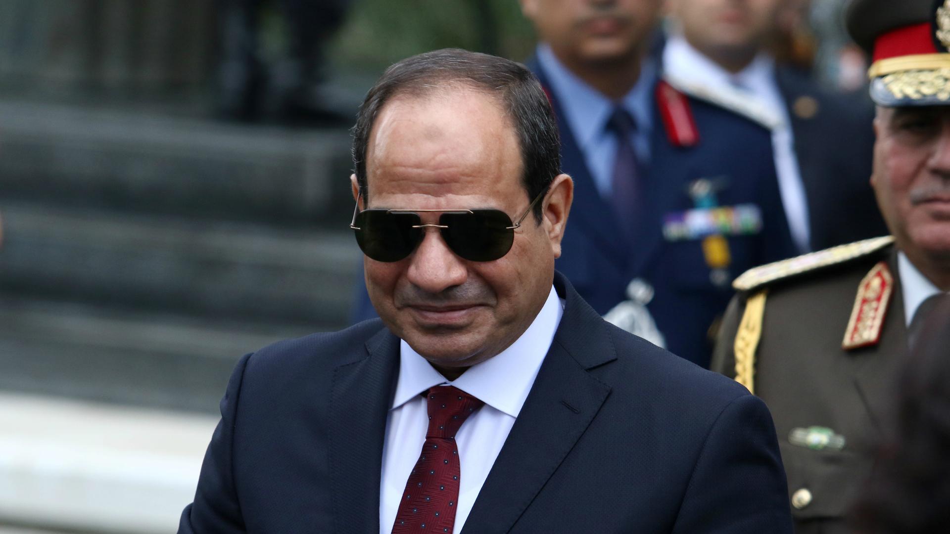 Egyptian President Abdul Fattah al-Sisi attends a welcome ceremony at the Presidential Palace in Nicosia, Cyprus, Nov. 20, 2017.