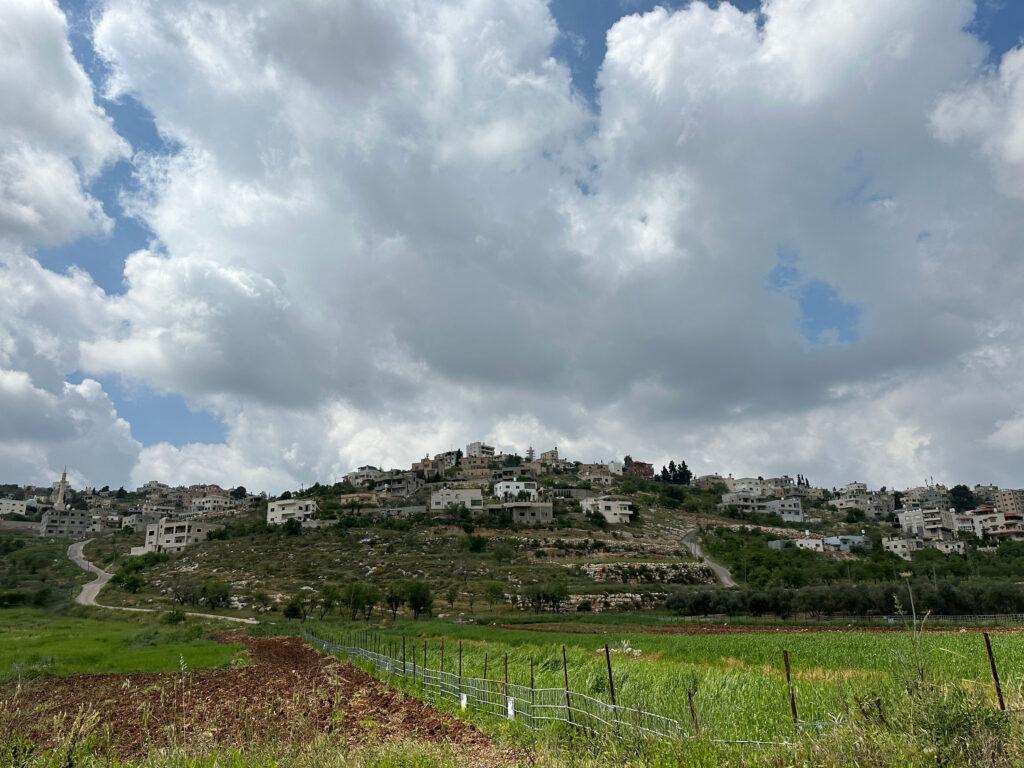A view of the village of Burin, just southwest of Nablus, West Bank.
