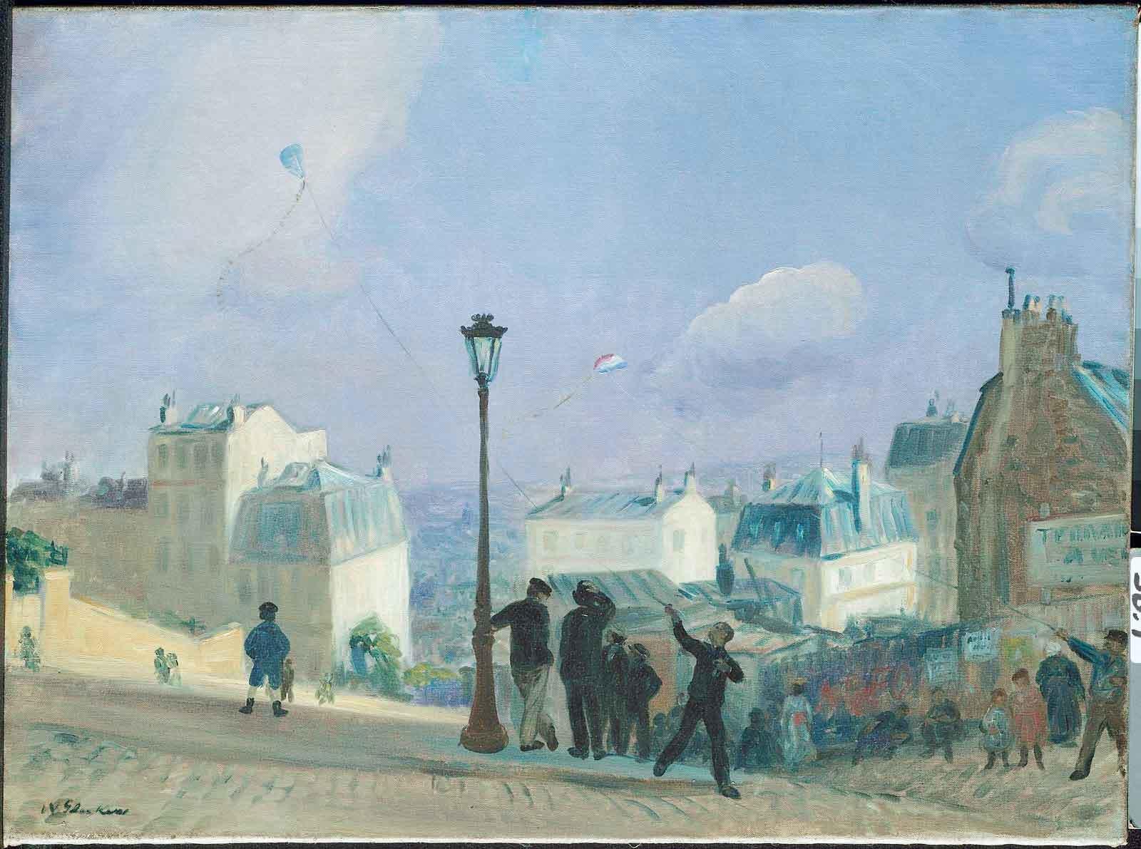 Flying Kites, Montmartre, 1906 | William James Glackens