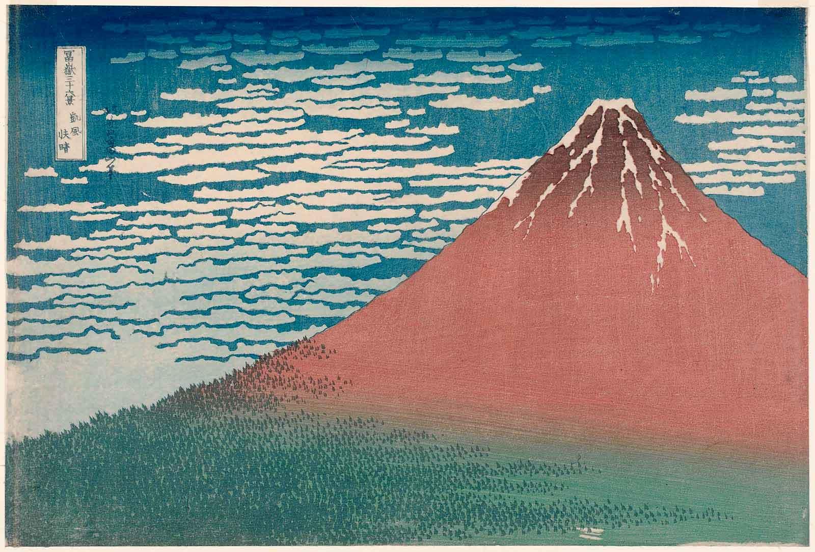 Fine Wind, Clear Weather, also known as Red Fuji, from the series Thirty-six Views of Mount Fuji, about 1830–31 | Katsushika Hokusai