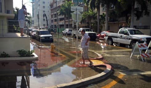 Following what the National Weather Service described as "high astronomical tides due to the lunar cycle," a coastal flood advisory was put in place for South Florida early this week. Pictured above is flooding that occurred in Miami Beach at Indian Creek