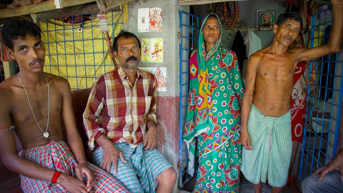 High tides and erosion washed away forty seven year old Uttam Doloi’s land for good, forcing him to migrate to Sagar Island. “If you go there today,” he says, “there’s nothing, just the river.”