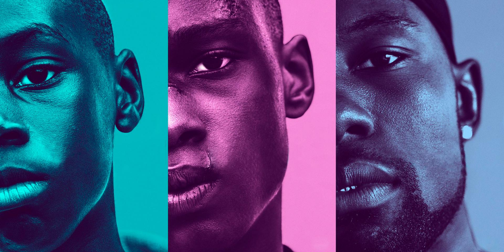 Alex R. Hibbert, Ashton Sanders and Trevante Rhodes in "Moonlight"