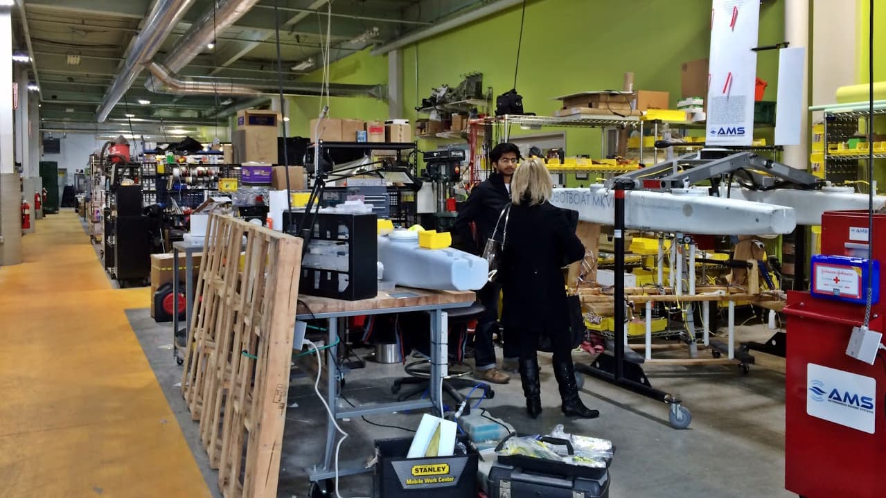 Shared workspace at Greentown Labs.