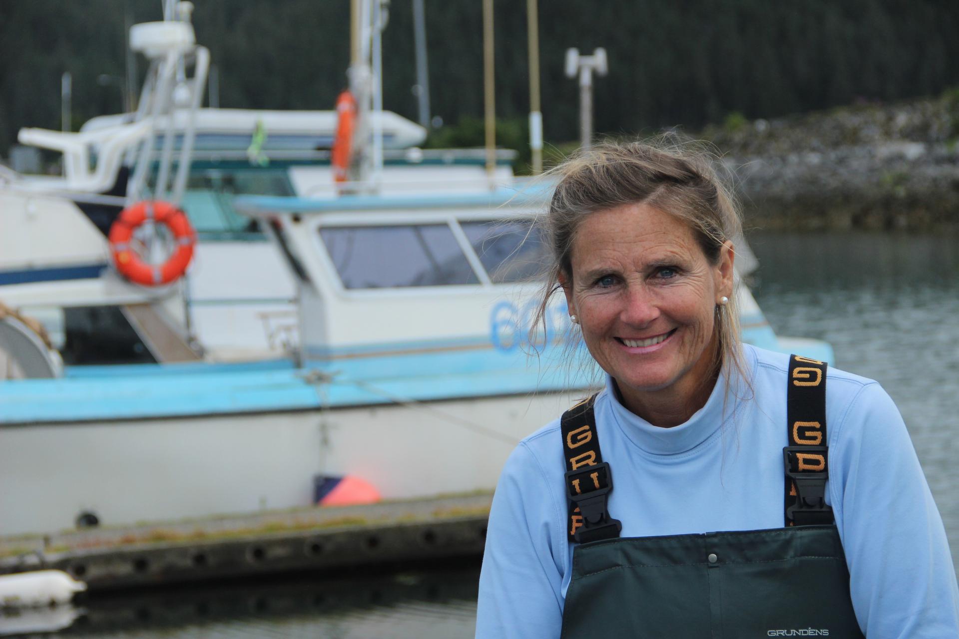 Thea Thomas is one of the pioneers of female Alaskan salmon fishermen. There are about 10-12 women out of roughly 550 permitted fishermen in the area.