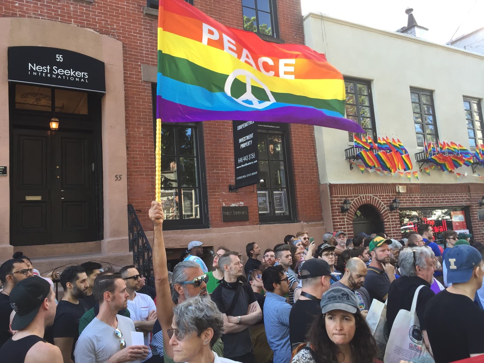 A memorial outside the Stonewall Inn for victims of the Orlando attack.