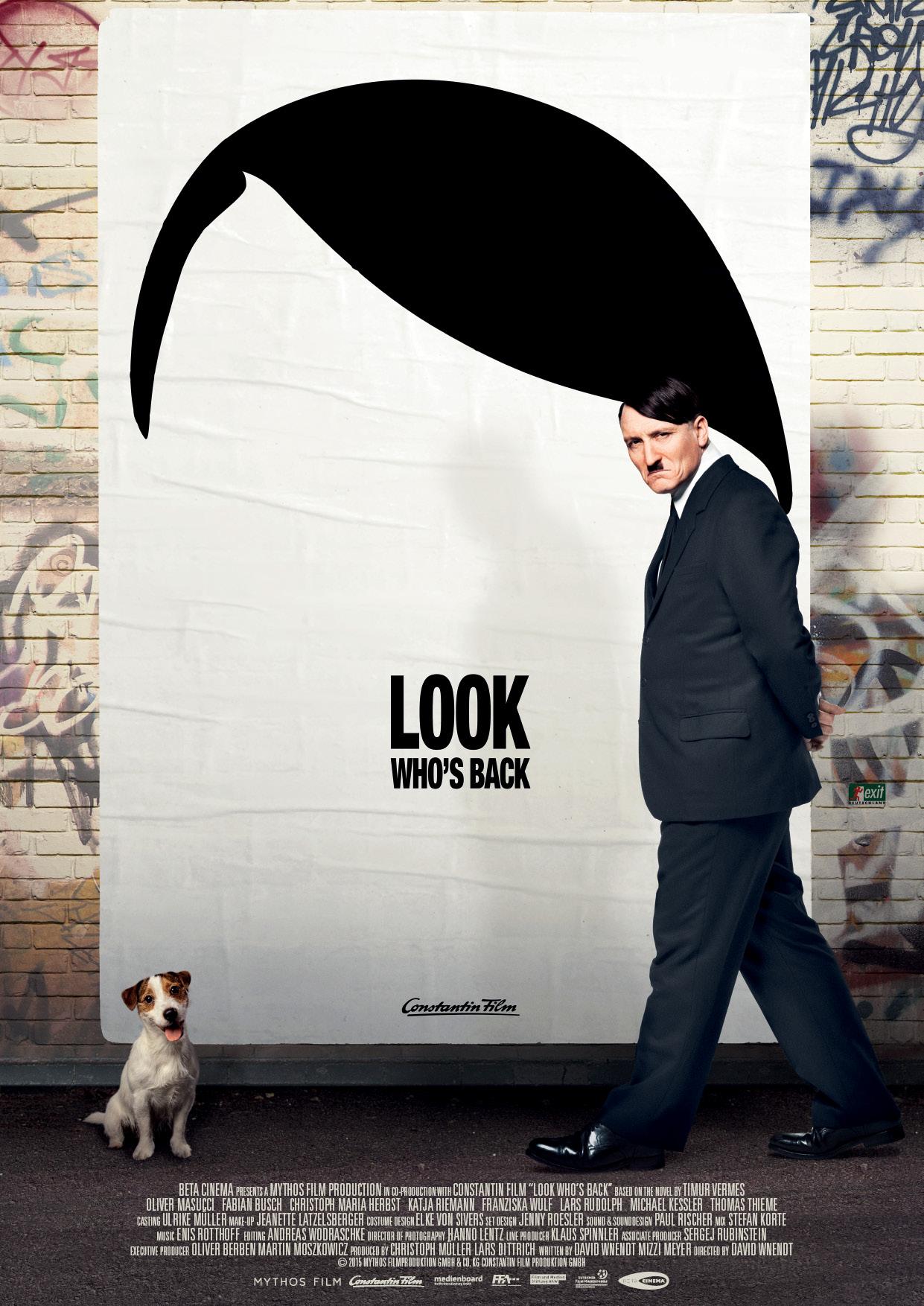 a poster of actor Oliver Masucci as Hitler in Look Who's Back