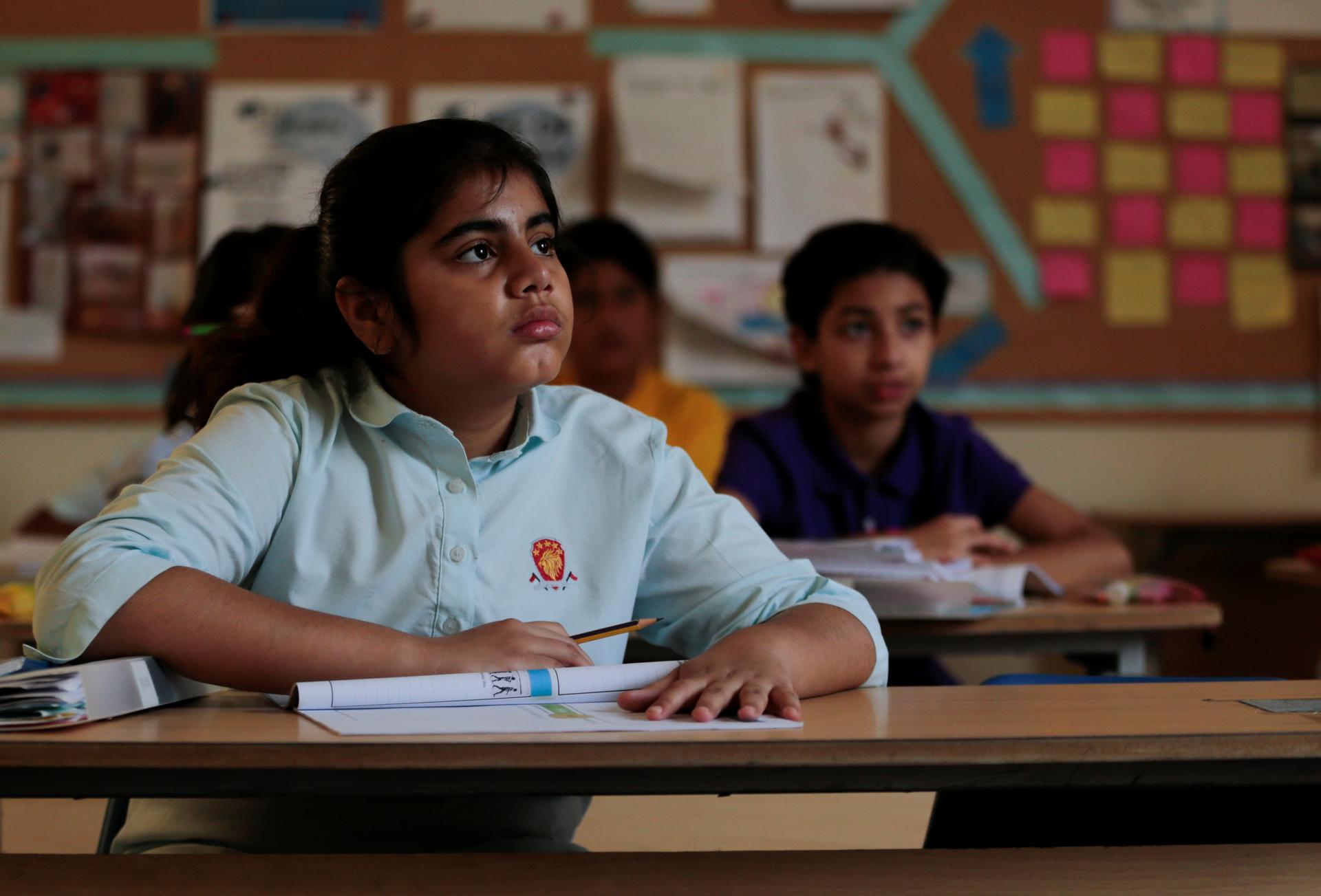 Students attend class in Islamabad, Pakistan.