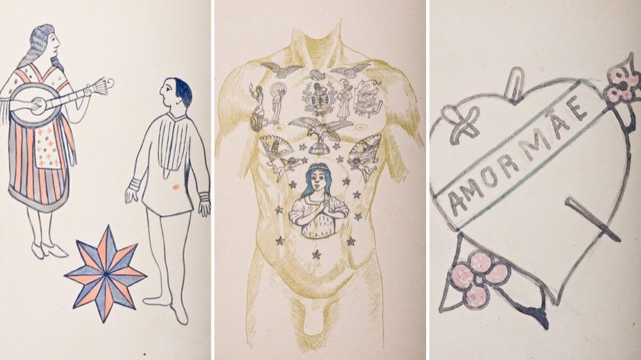 Tattoo designs from the period fell into many categories, including love, animals and patriotism