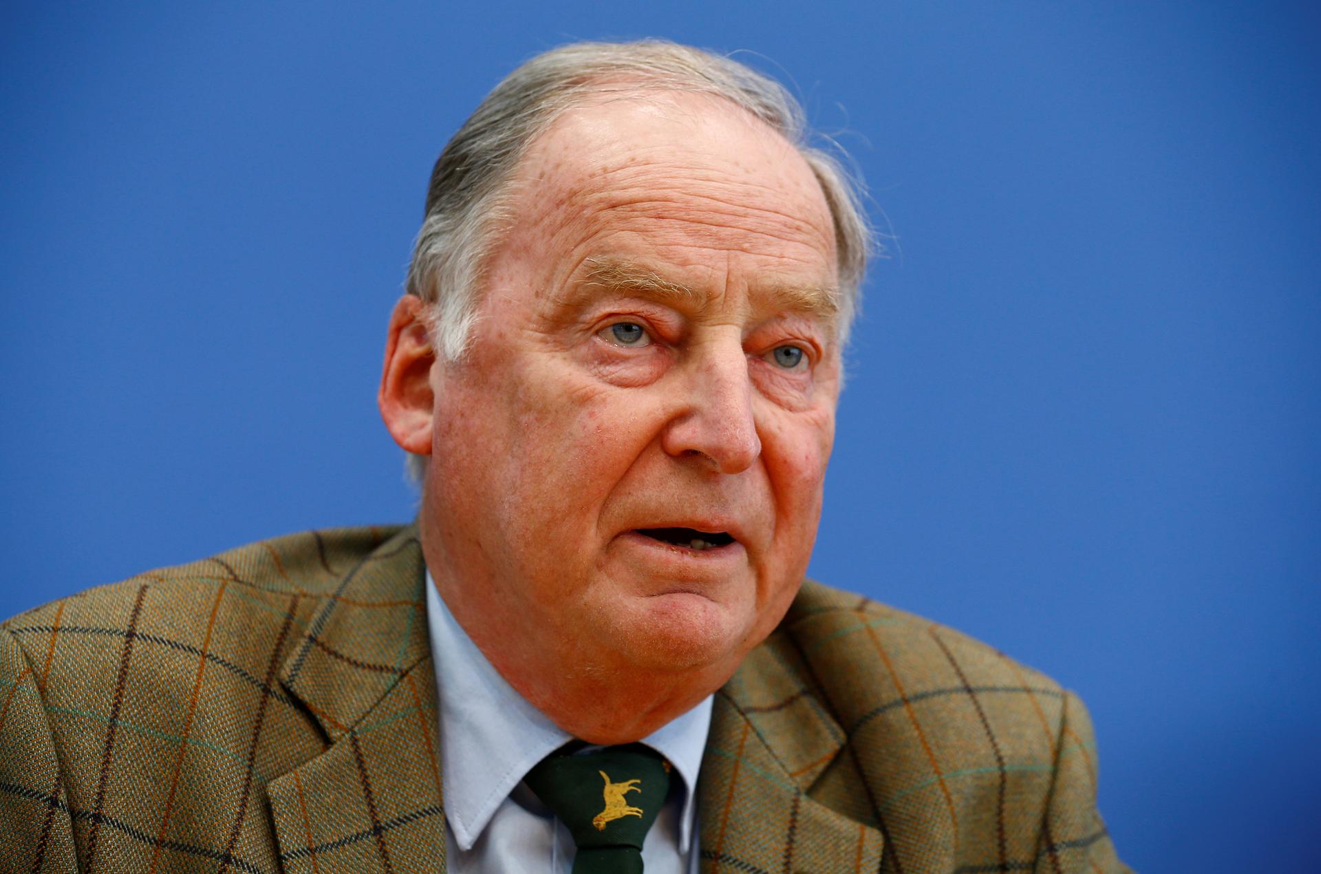 Alexander Gauland of the anti-immigration party Alternative for Germany is pictured during a news conference in Berlin, Germany, March 14, 2016.