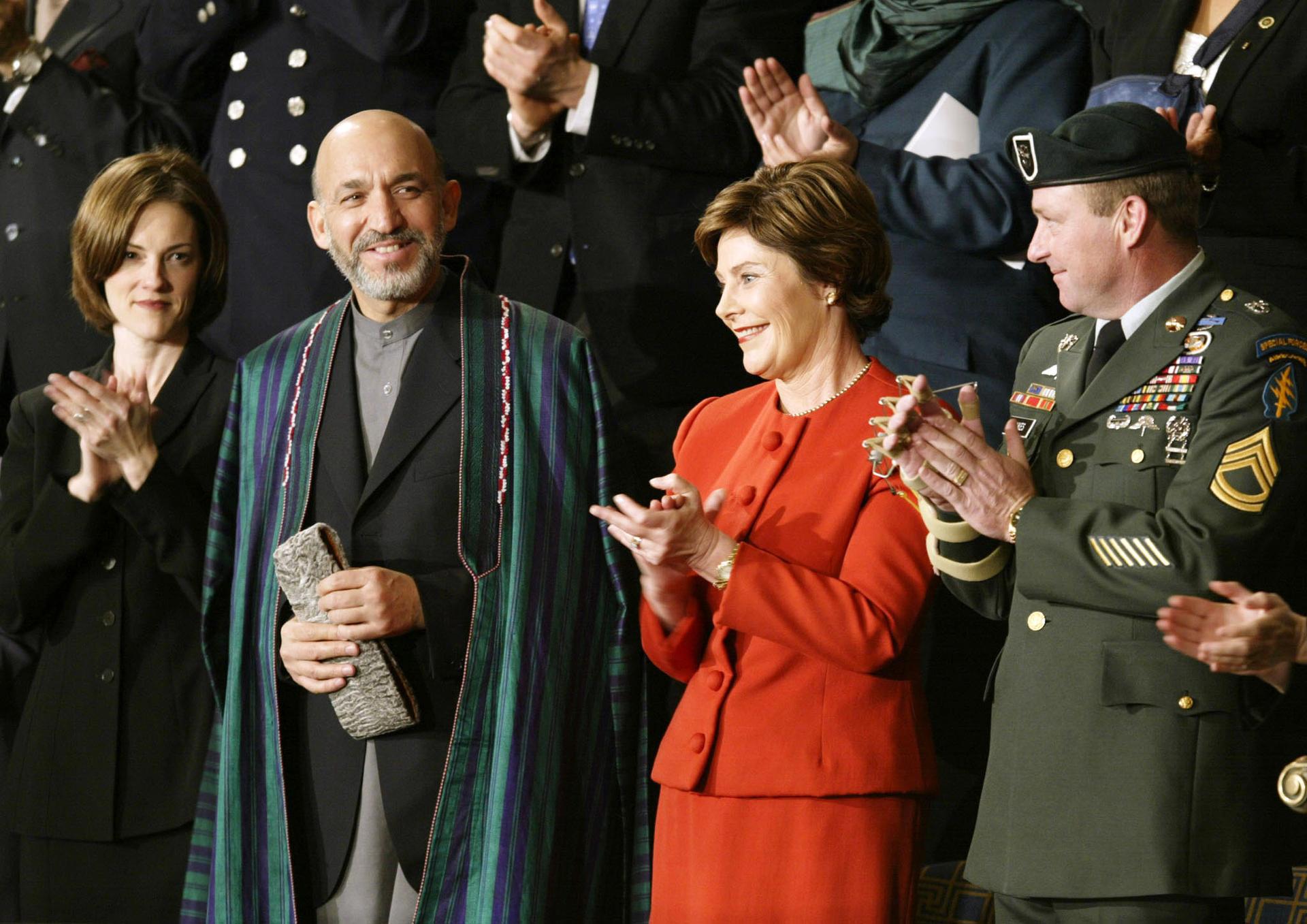 Afghan President Hamid Karzai attending the 2002 State of the Union address