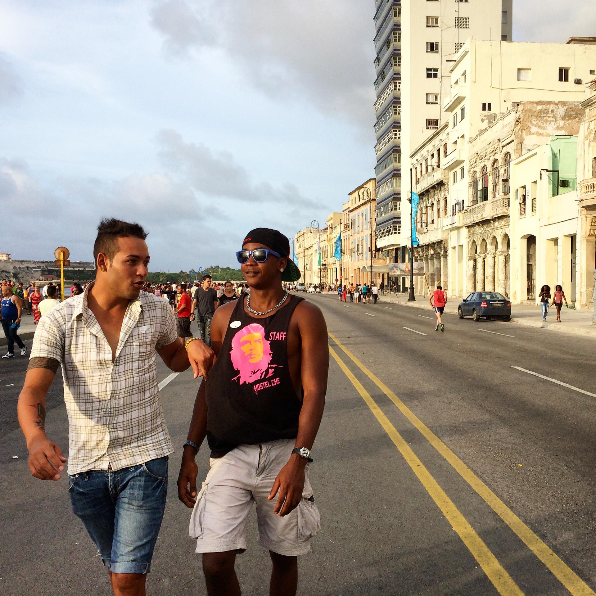 Opening weekend of the Havana Biennial, a stretch of the Malecón was closed to traffic. Only on rare occasions can pedestrians walk down Cuba's most famous sea-facing esplanade without cars.