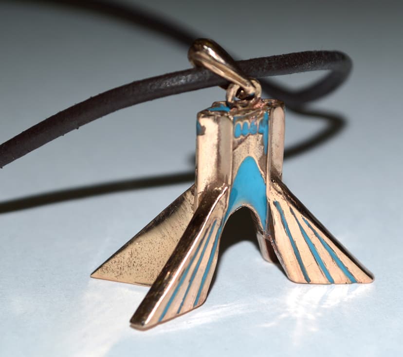 One of Farish Alborzkouh's designs featuring the iconic Azadi tower in Tehran.