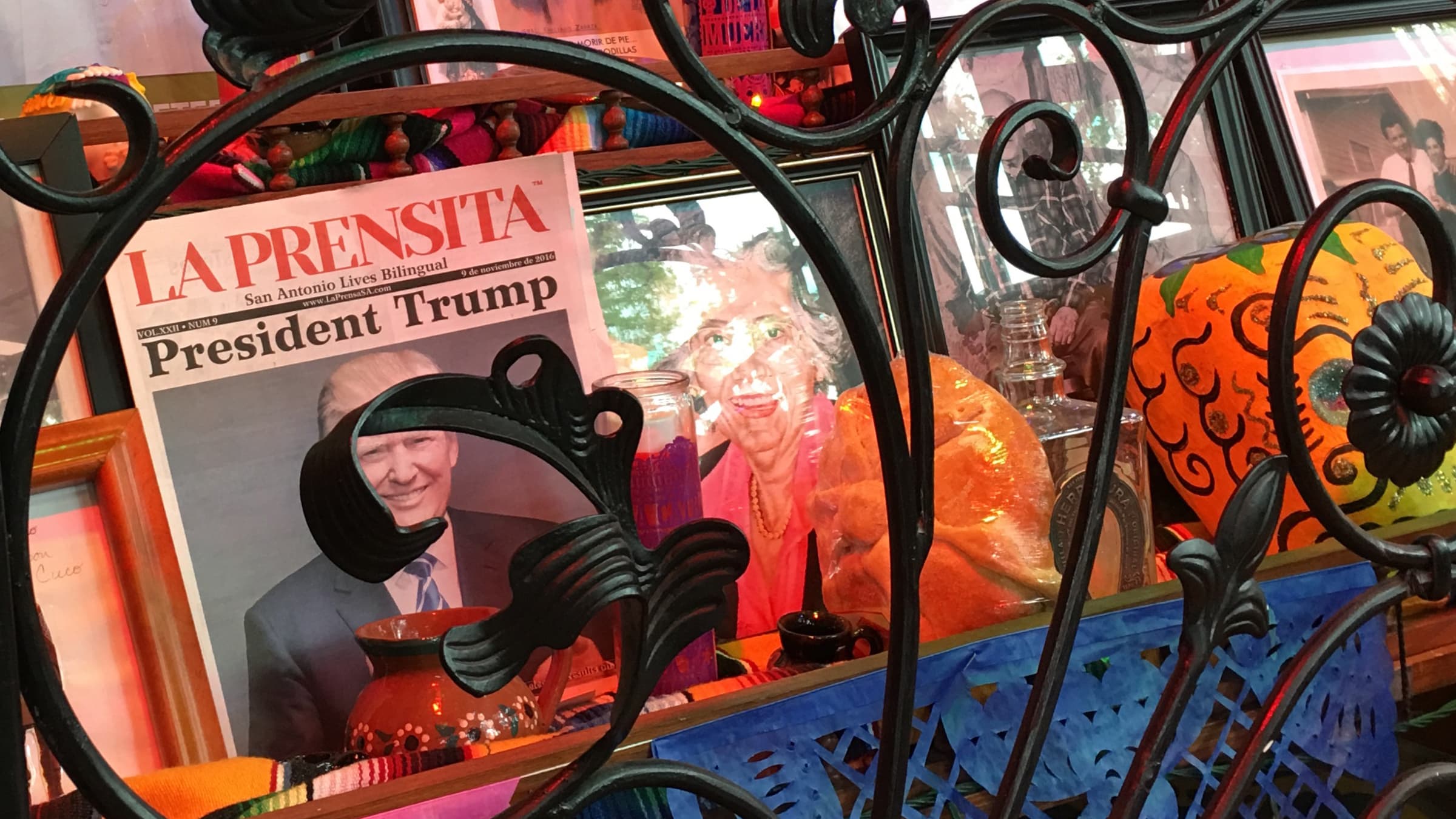 A display in front of Mi Tierra restaurant in San Antonio.