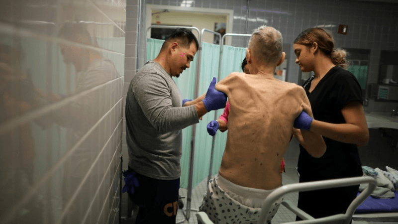 inmates help a fellow prisoner in hospice in califormia