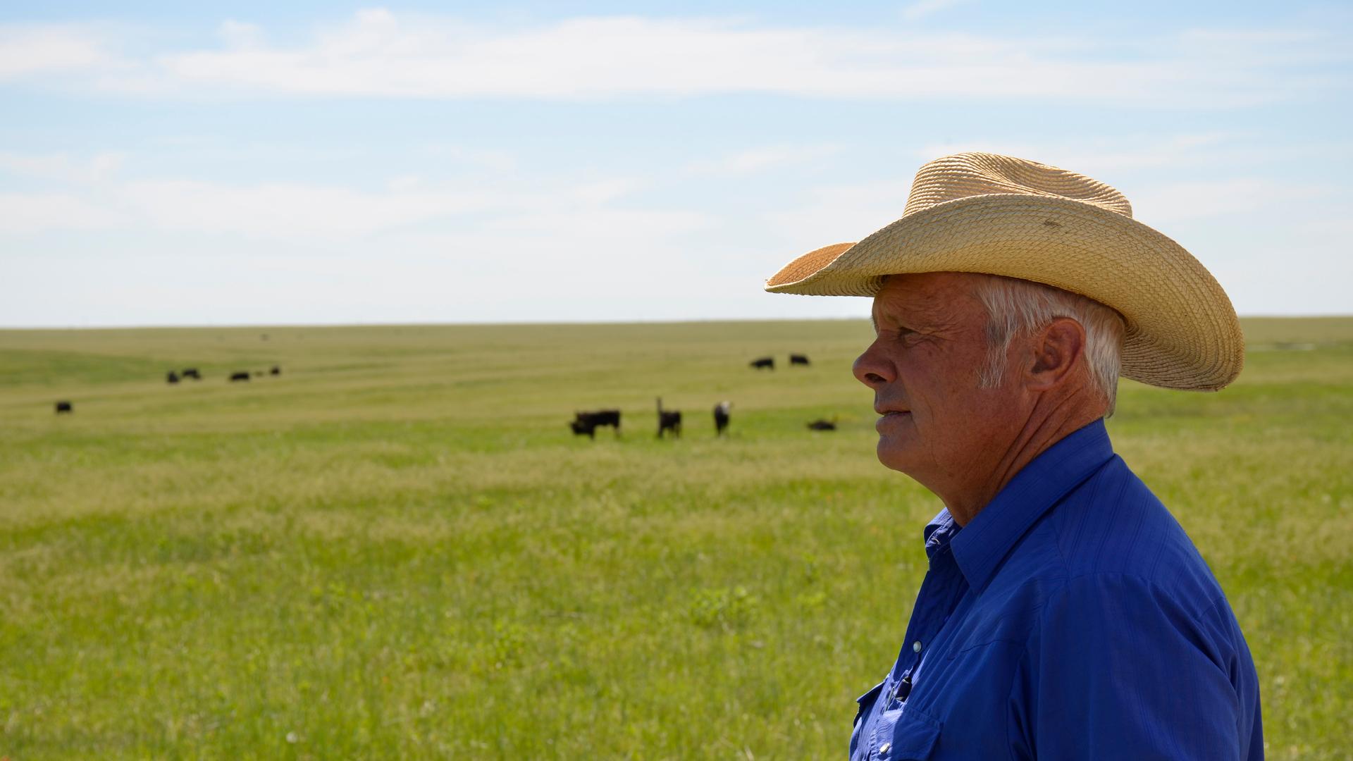 Kenny Fox at his cattle ranch in Belvidere, South Dakota. Fox, who is a third-generation South Dakota rancher, would like his sons to be able to continue in his footsteps, but worries that the economics are making it too difficult.