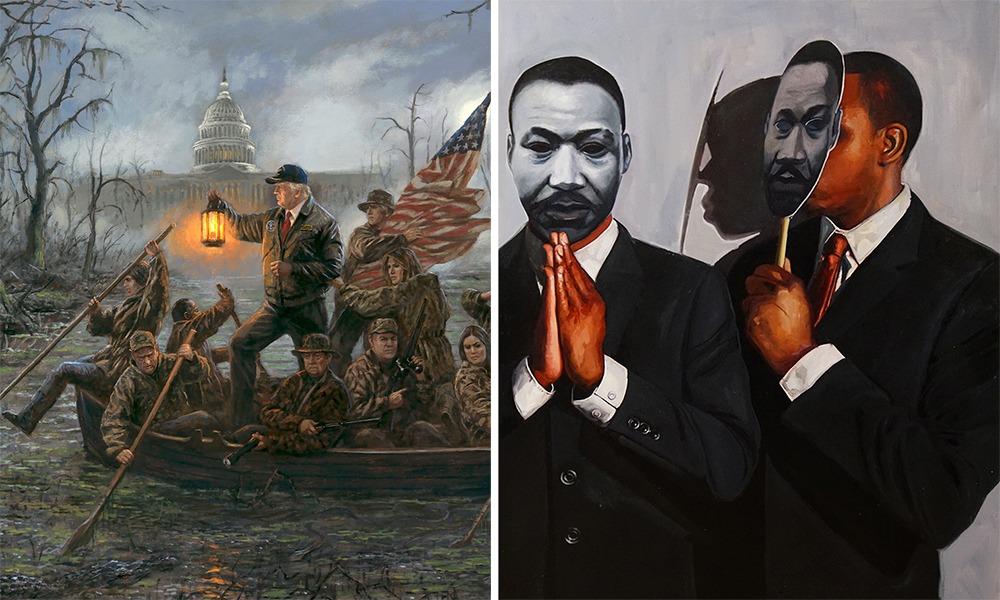 “Crossing The Swamp,” by Jon McNaughton and “Congregation: MLK,” by Tylonn Sawyer