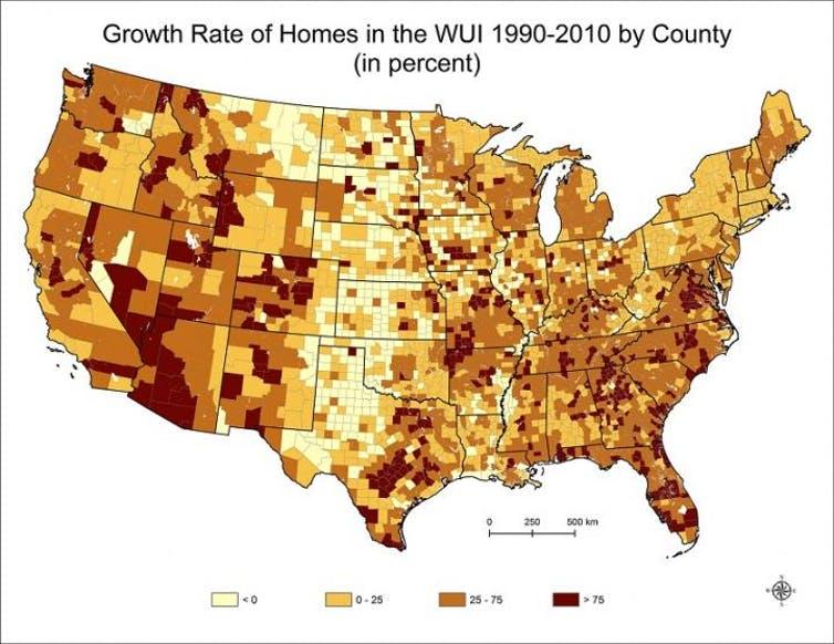 Suburban and exurban development has pushed into many fire-prone wild areas.