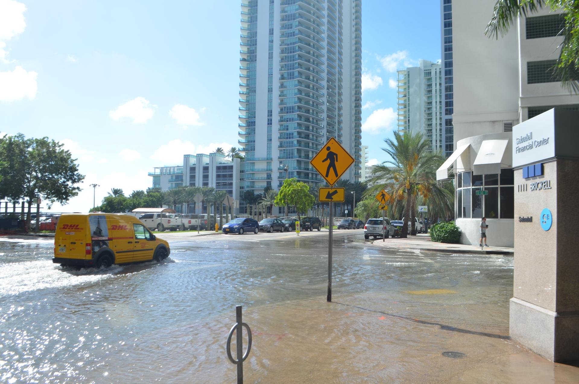Miami sunny day tidal flooding