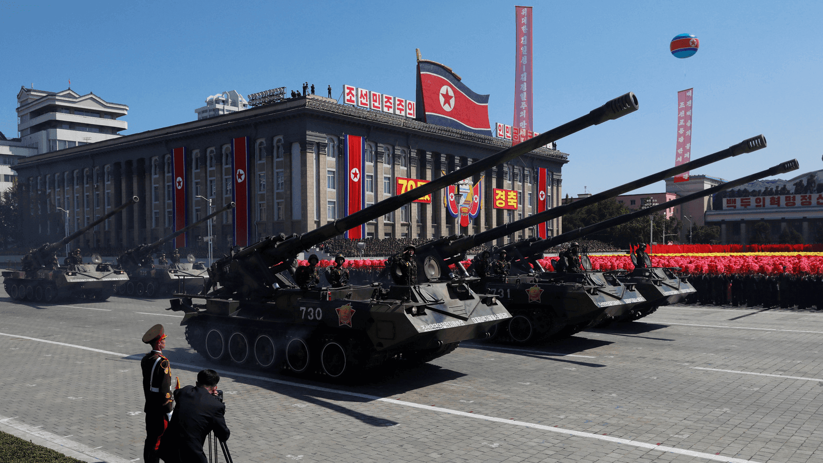 tanks at a military parade in north korea