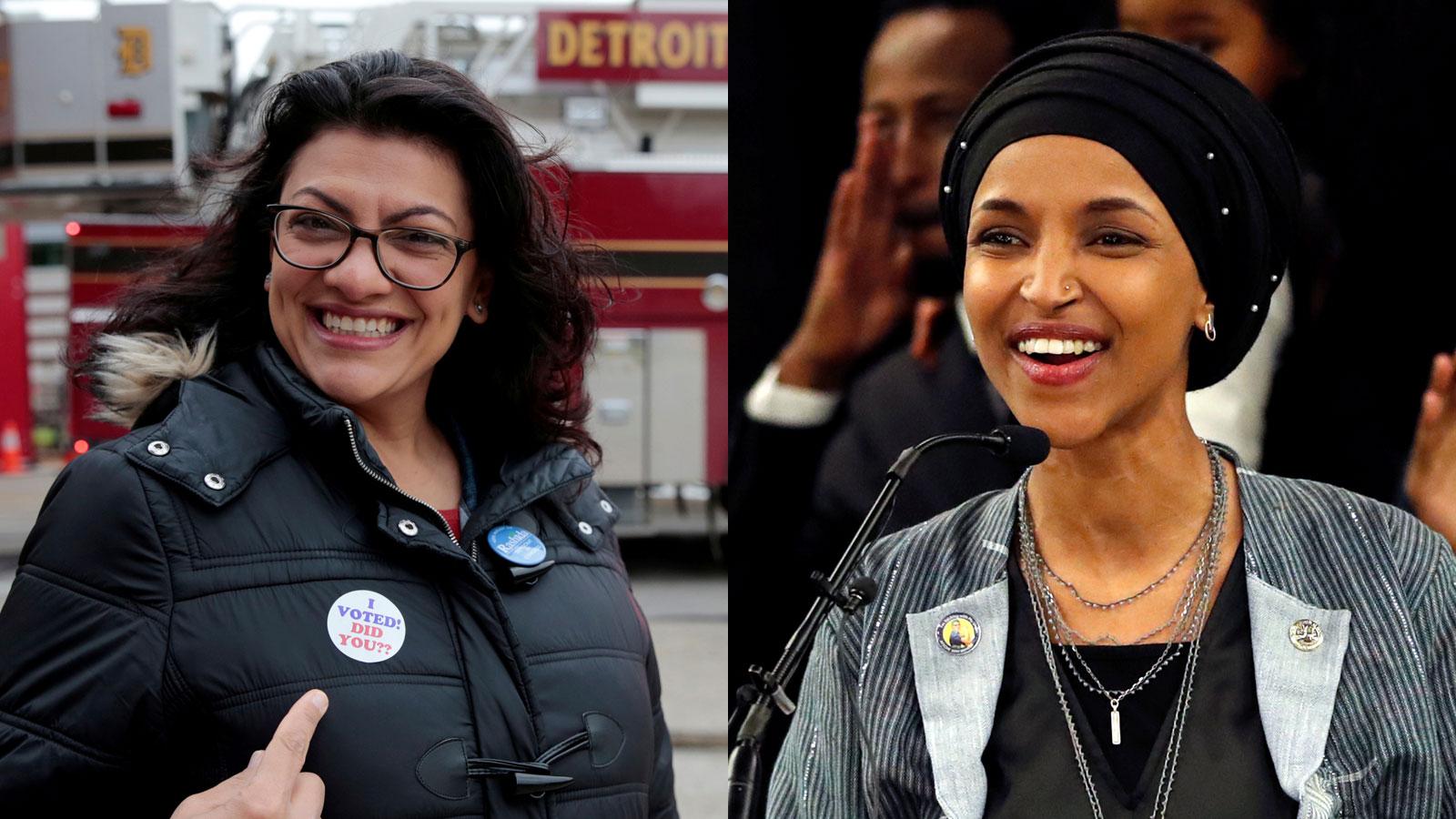 Congressional Representatives-elect Rashida Tlaib, left, and Ilhan Omar, right, will both use Qurans during their ceremonial swearings-in on Jan. 3, 2019.