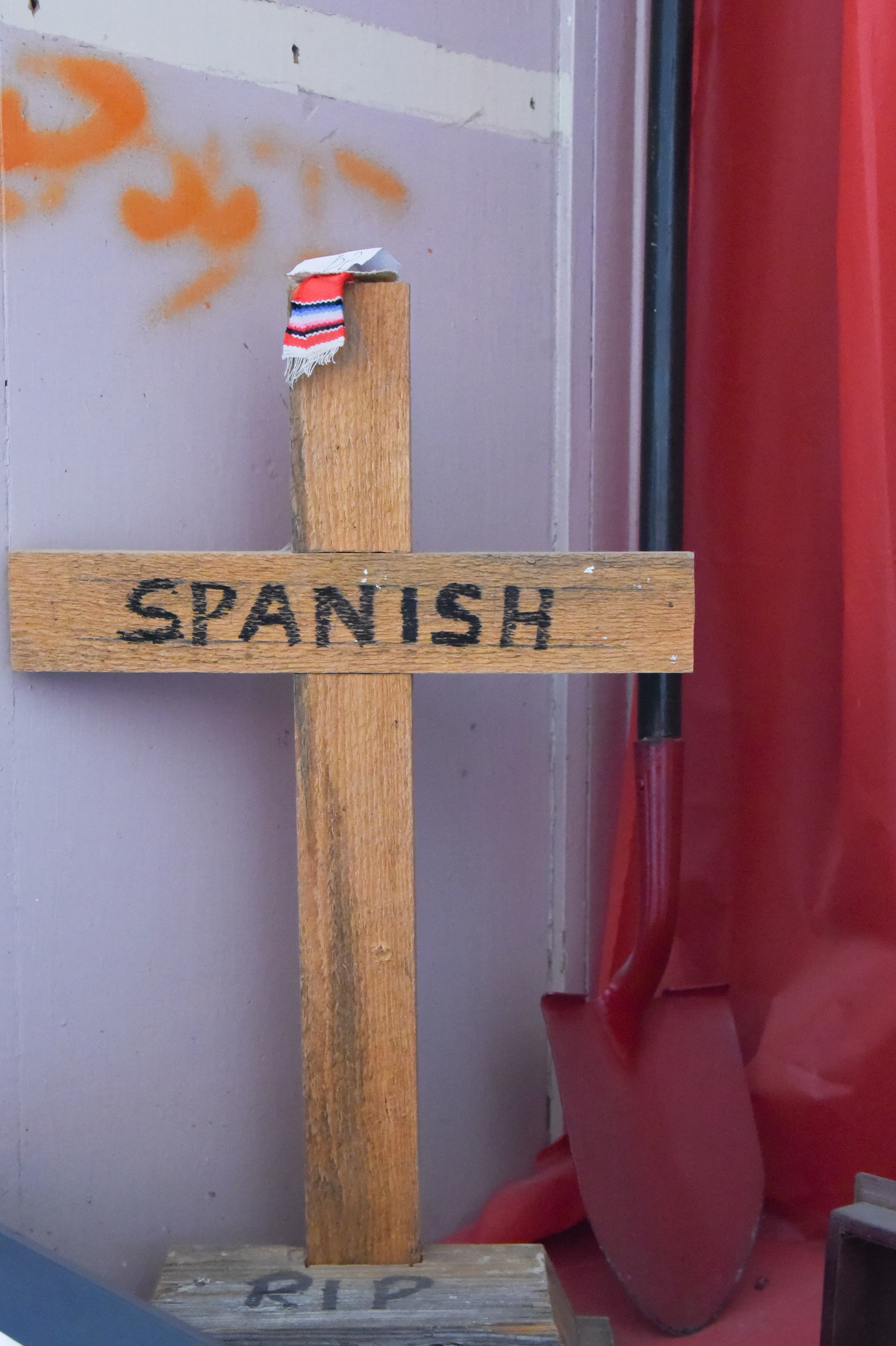 A wooden cross