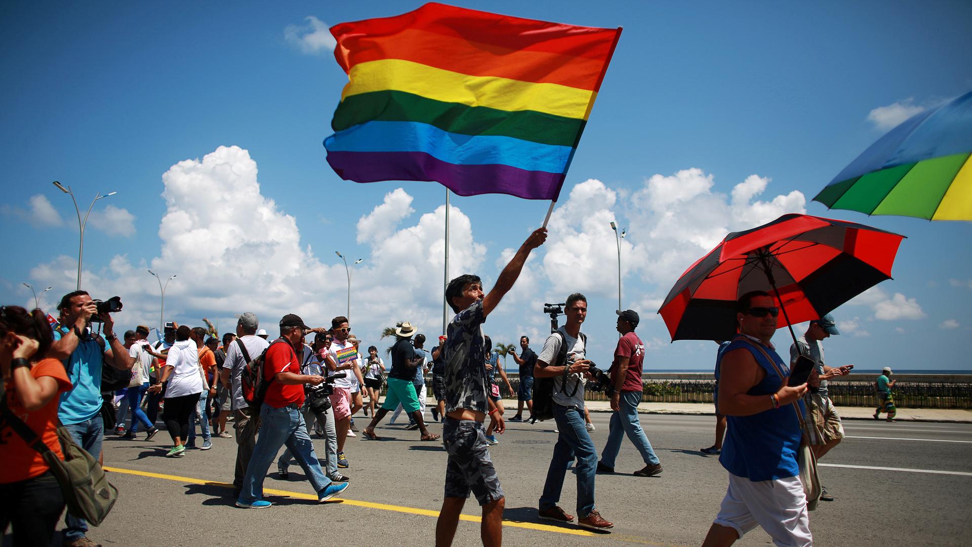 a gay rights march in havana