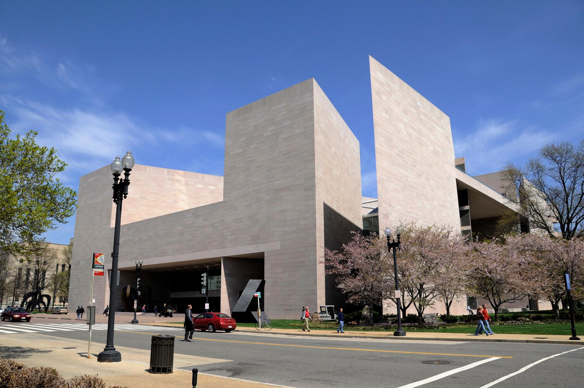 A street side view of the East Building in the National Gallery of Art.