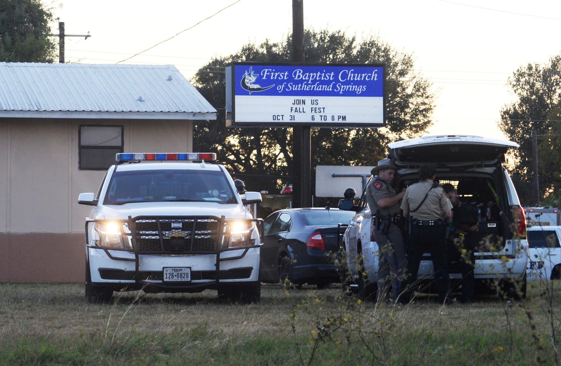 First responders are at the scene of shooting at the First Baptist Church in Sutherland Springs