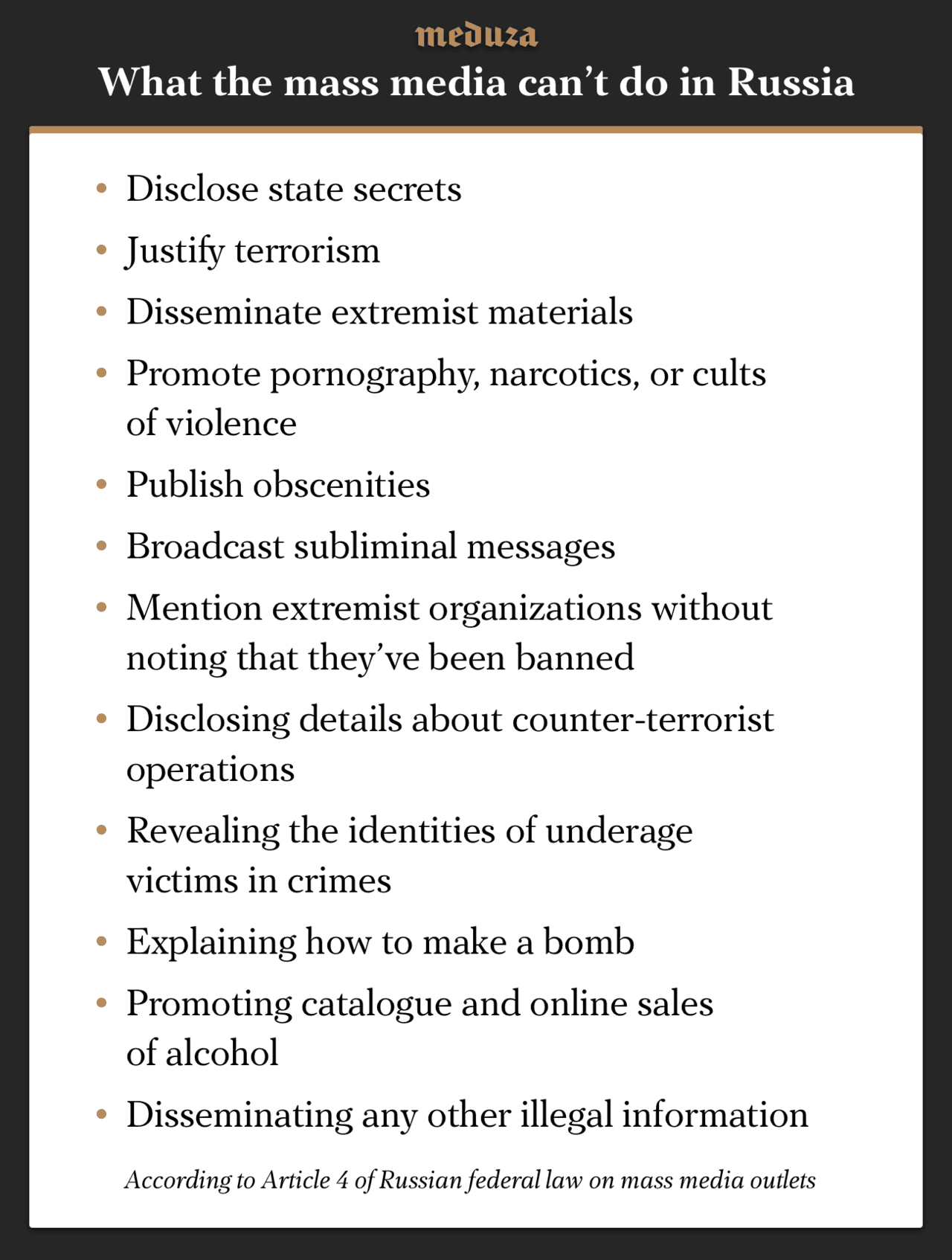 an infographic on Russian media