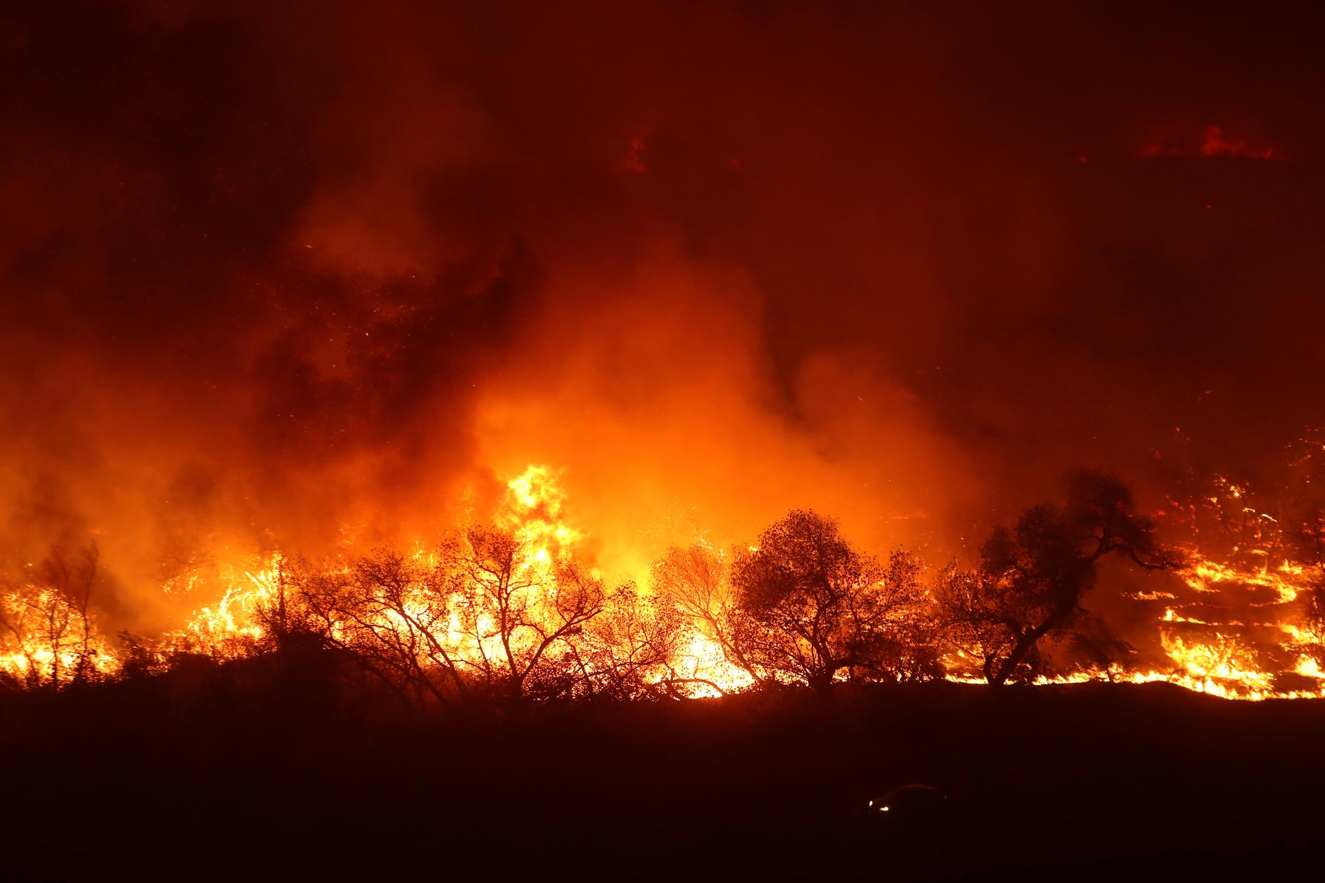 Massive red and orange wild fire