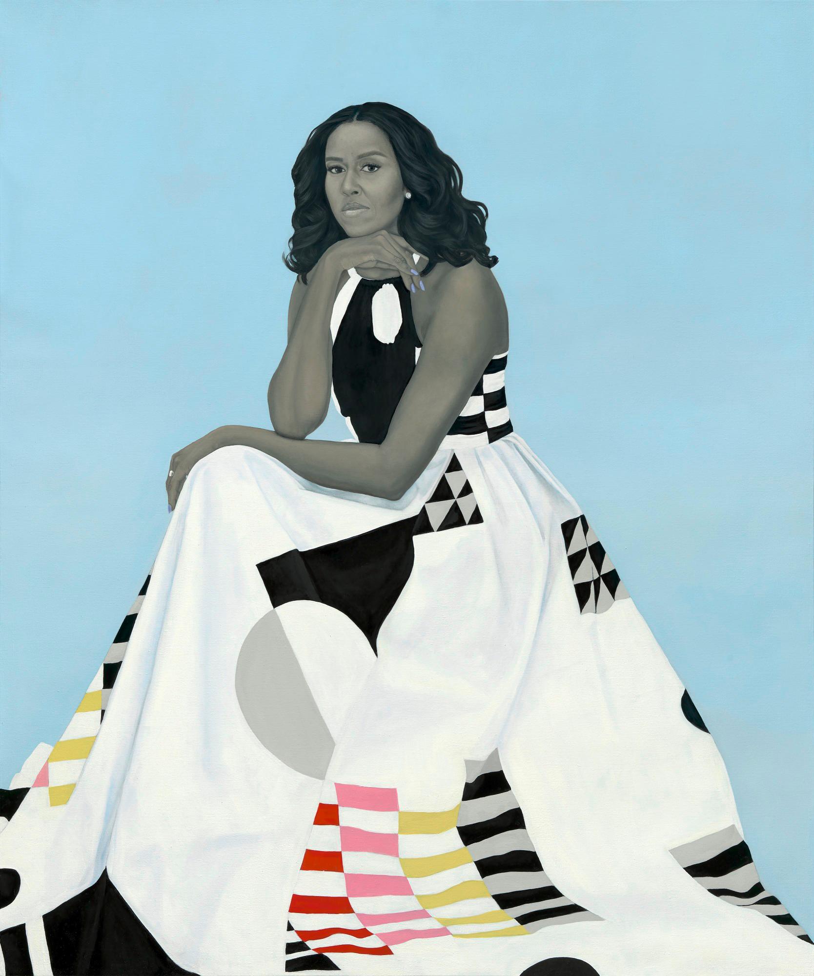 First Lady Michelle Obama, painted by Amy Sherald.
