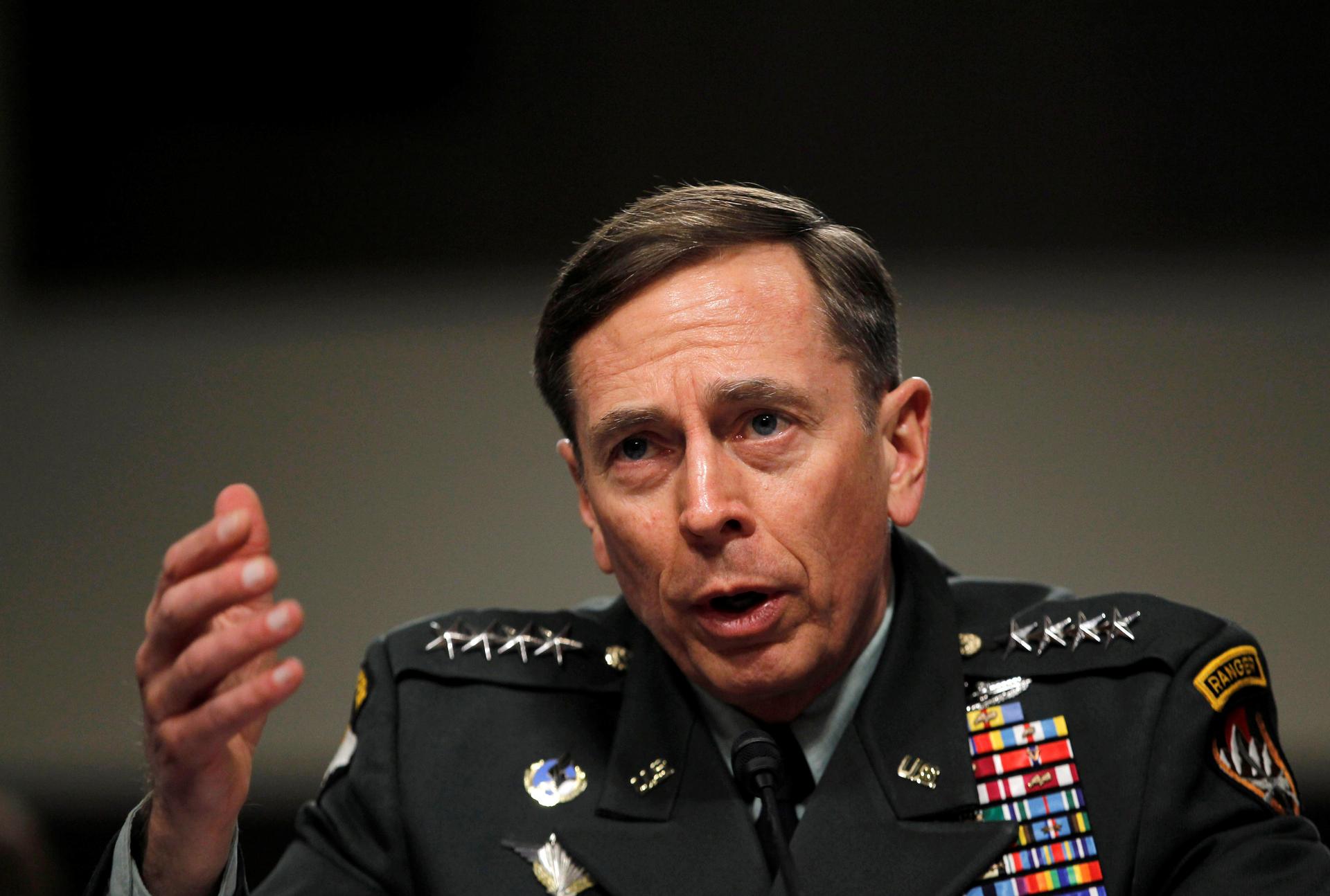 Gen. General David Petraeus, commander of the international security assistance force and commander of US Forces in Afghanistan, testifies at a Senate Armed Services committee hearing on the situation in Afghanistan, on Capitol Hill in Washington, DC.