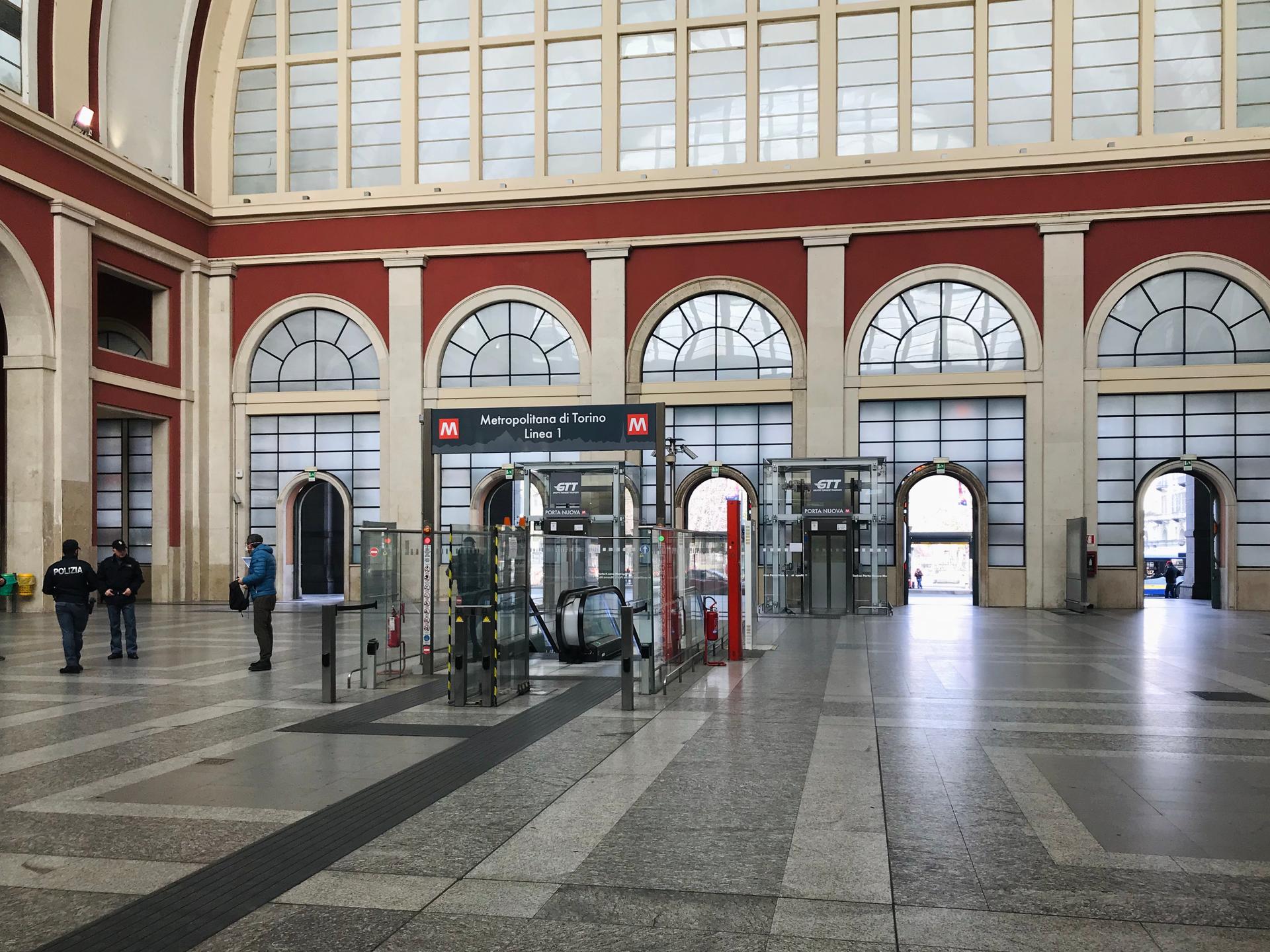 During reporter Francesca Berardi's walk last week, Turin's main train station, Porta Nuova, was semideserted. 