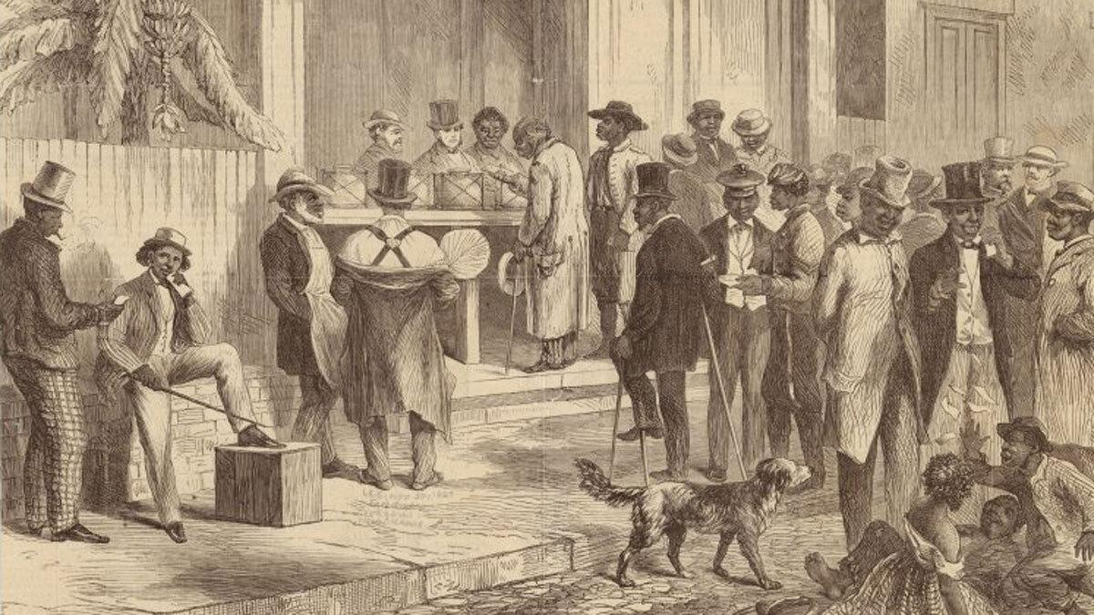 Freedmen voting in New Orleans in 1867.