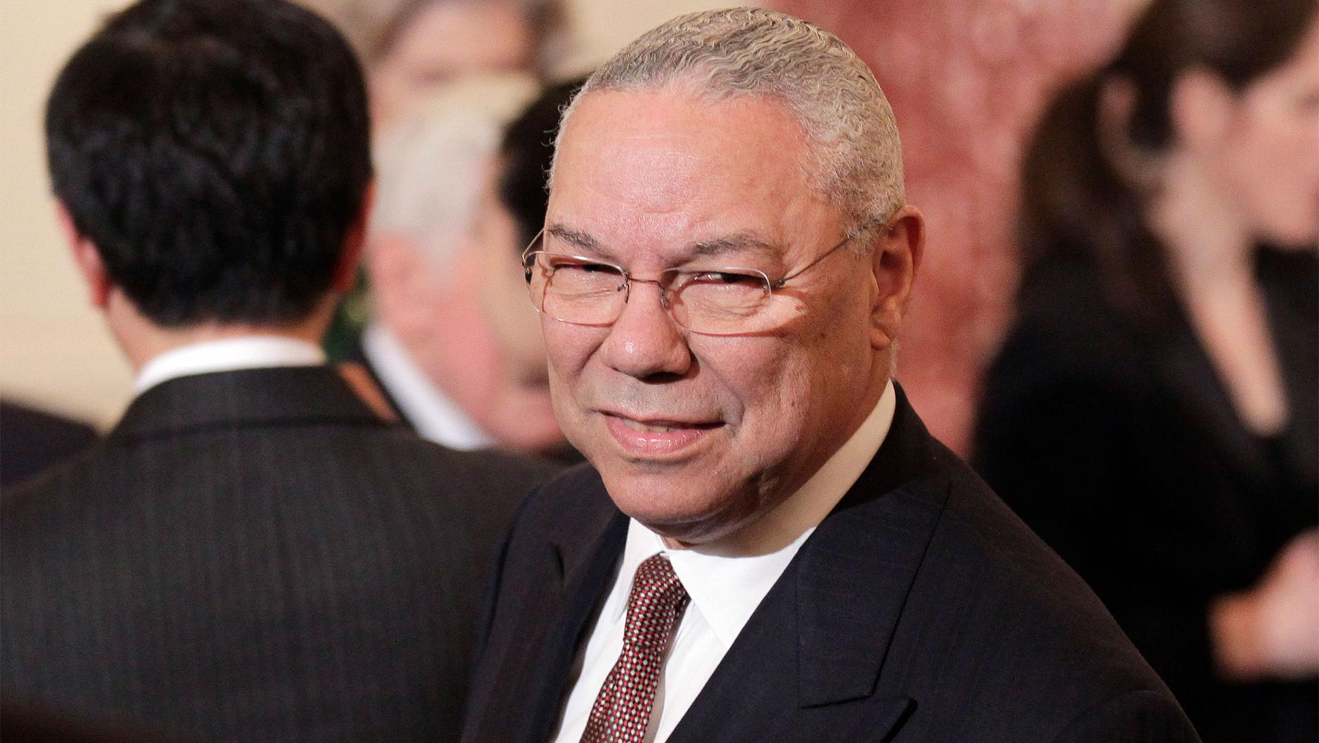 Former Secretary of State Colin Powell is seen at the State Department in Washington