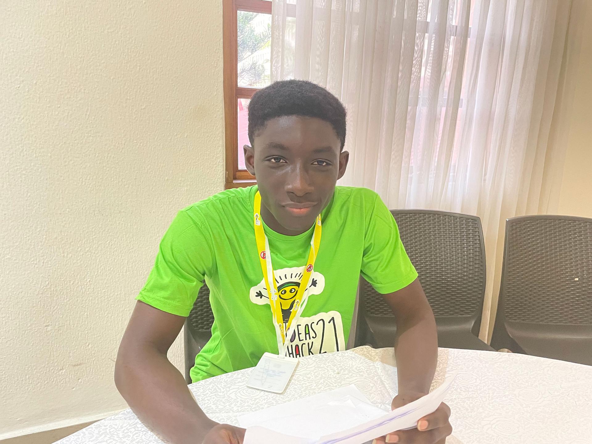 Nana Kwaku Amoako Oduro Mensah, 14, participates in a hackathon to find solutions for open defecation.