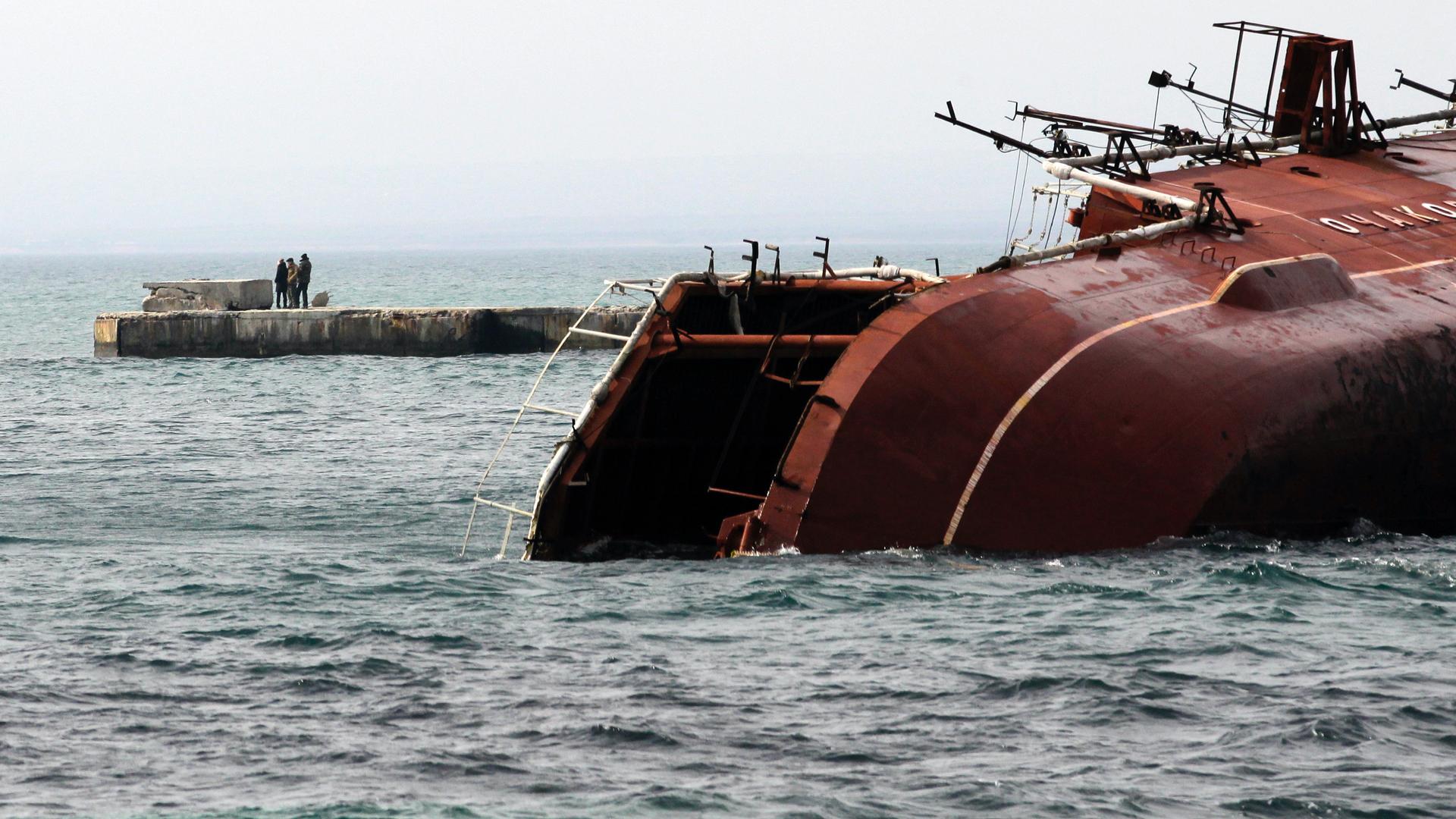 overturned ship