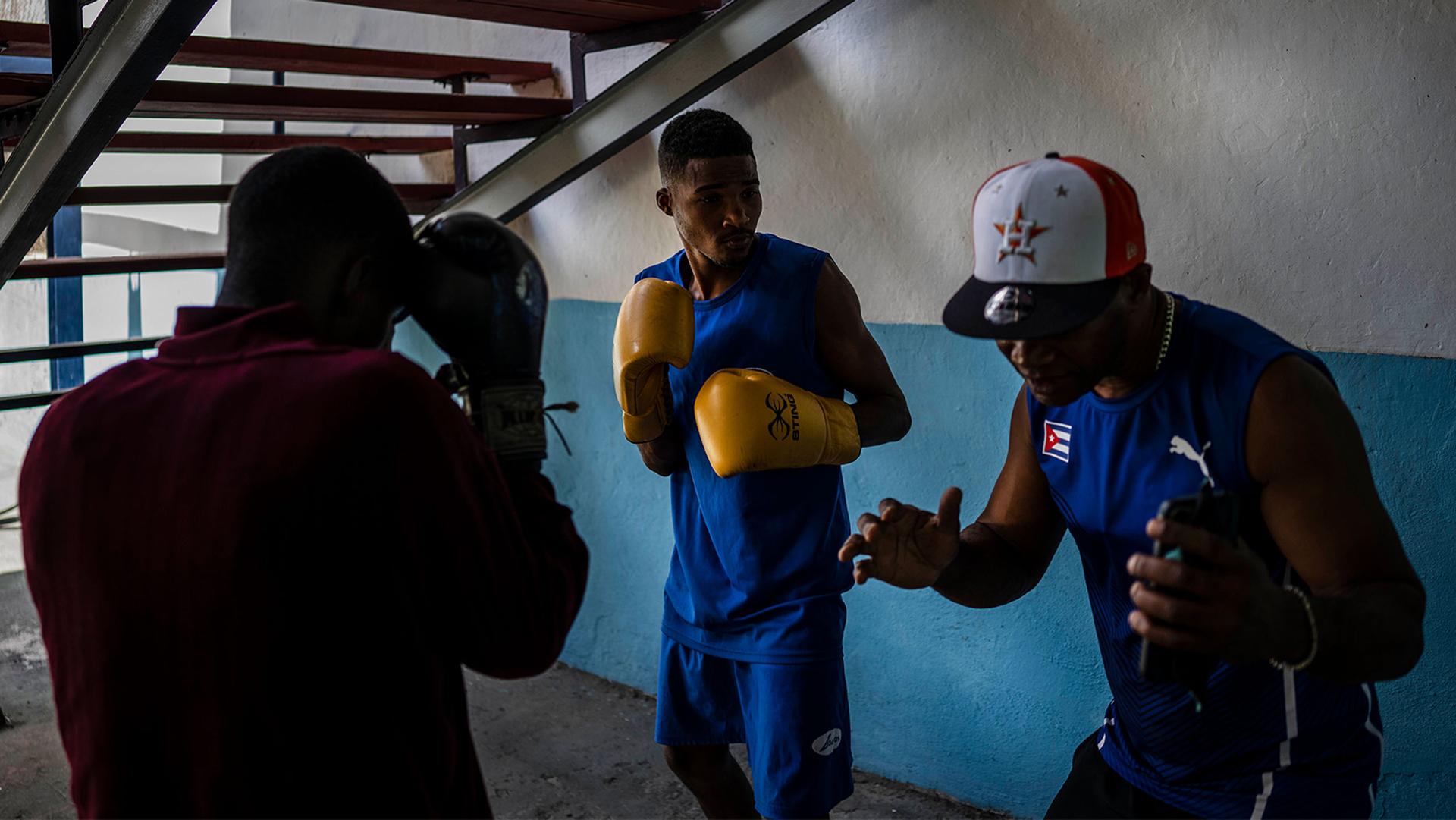 Boxers train at the Rafael Trejo boxing gym in Old Havana, Cuba