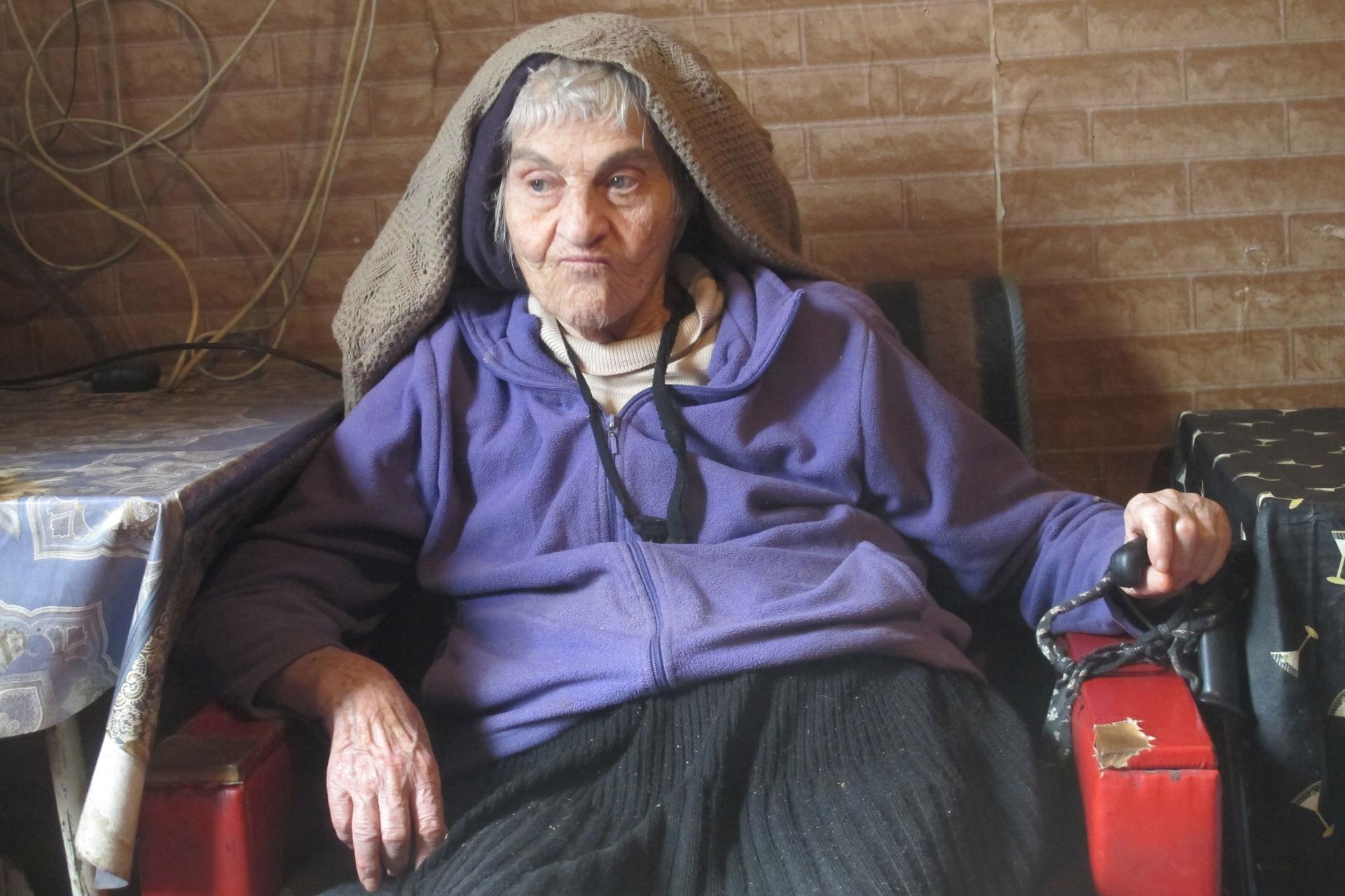 Tamara Sarria, 87, fled war in Abkhazia in 1992 when the region tried to separate from Georgia and has lived in a neglected sanatorium in Tskaltubo for the last three decades.
