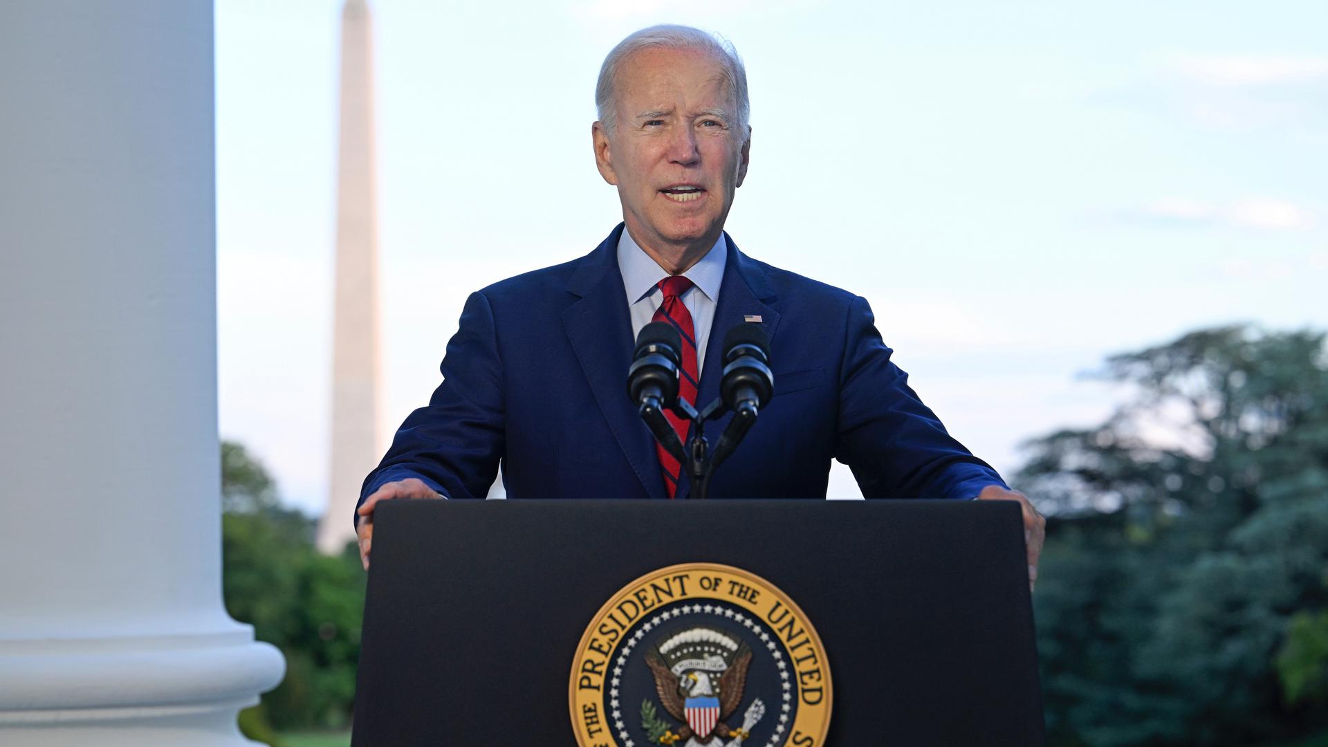 Biden at a podium