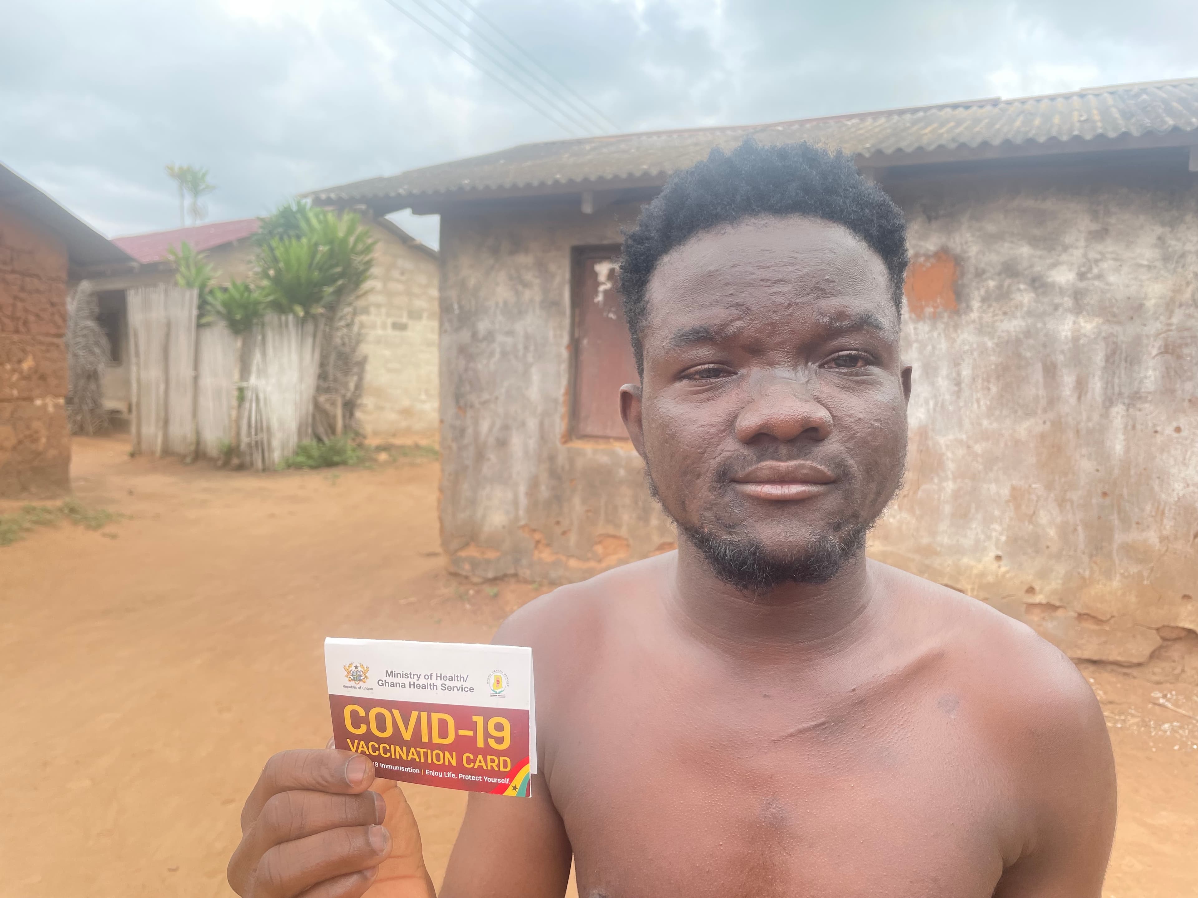 man with card