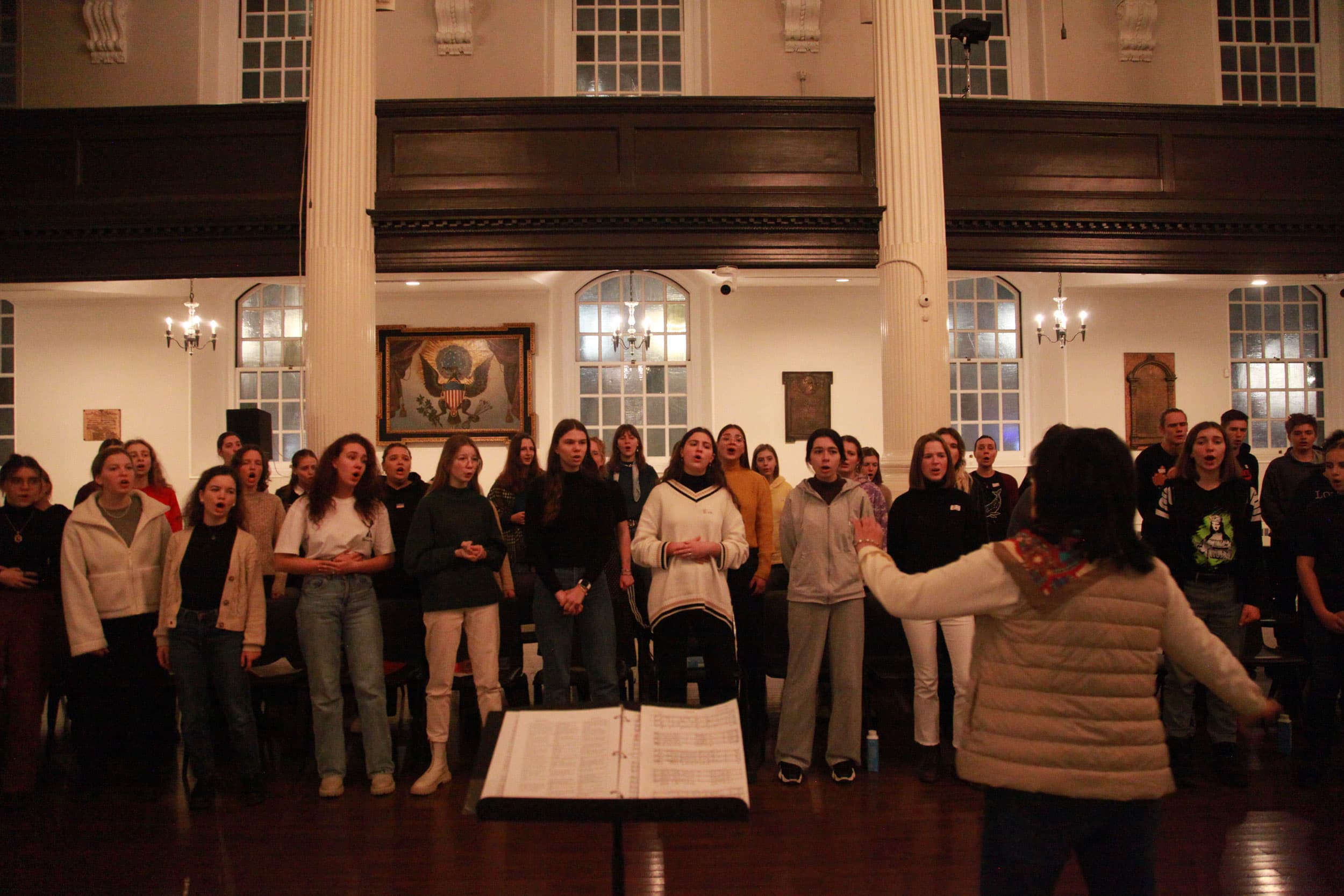 Children’s choir Shchedryk rehearses on Thursday evening at St. Paul’s in New York City.