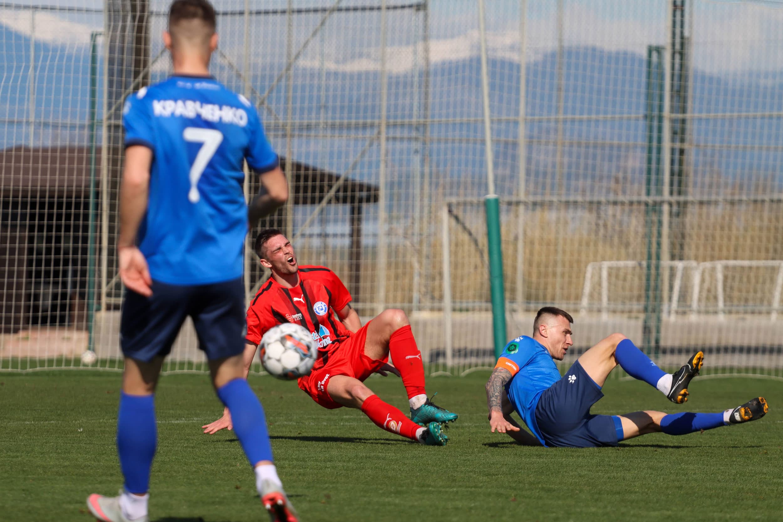 Players from Ukraine's football team Tavriya Simferopol compete in their last match in 2022, just days before Russia invaded Ukraine.