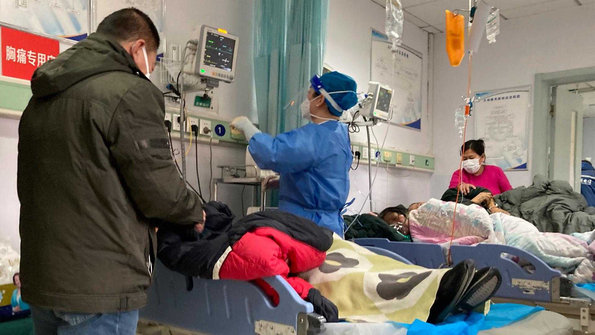 Patients recover at the Baoding No. 2 Central Hospital in Zhuozhou city in northern China's Hebei province on Dec. 21, 2022.