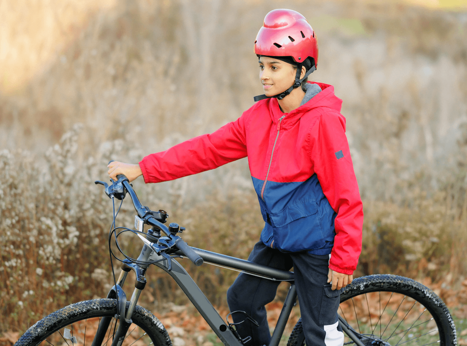 A child wearing a Bold Helmet designed by Tina Singh for Sikh kids.