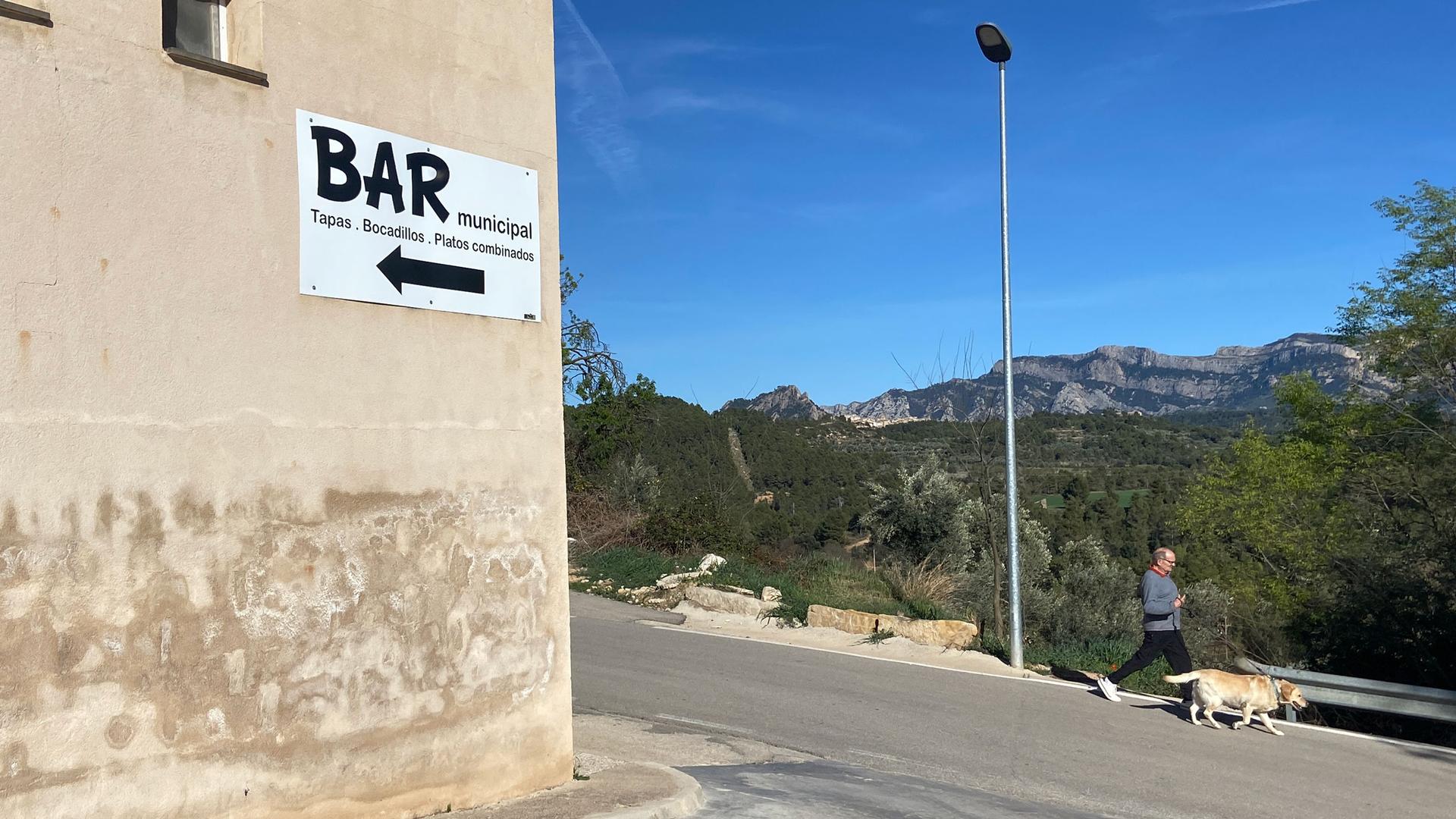 The biggest sign when you enter Lledó, Spain, population 120, is for the village’s one bar.