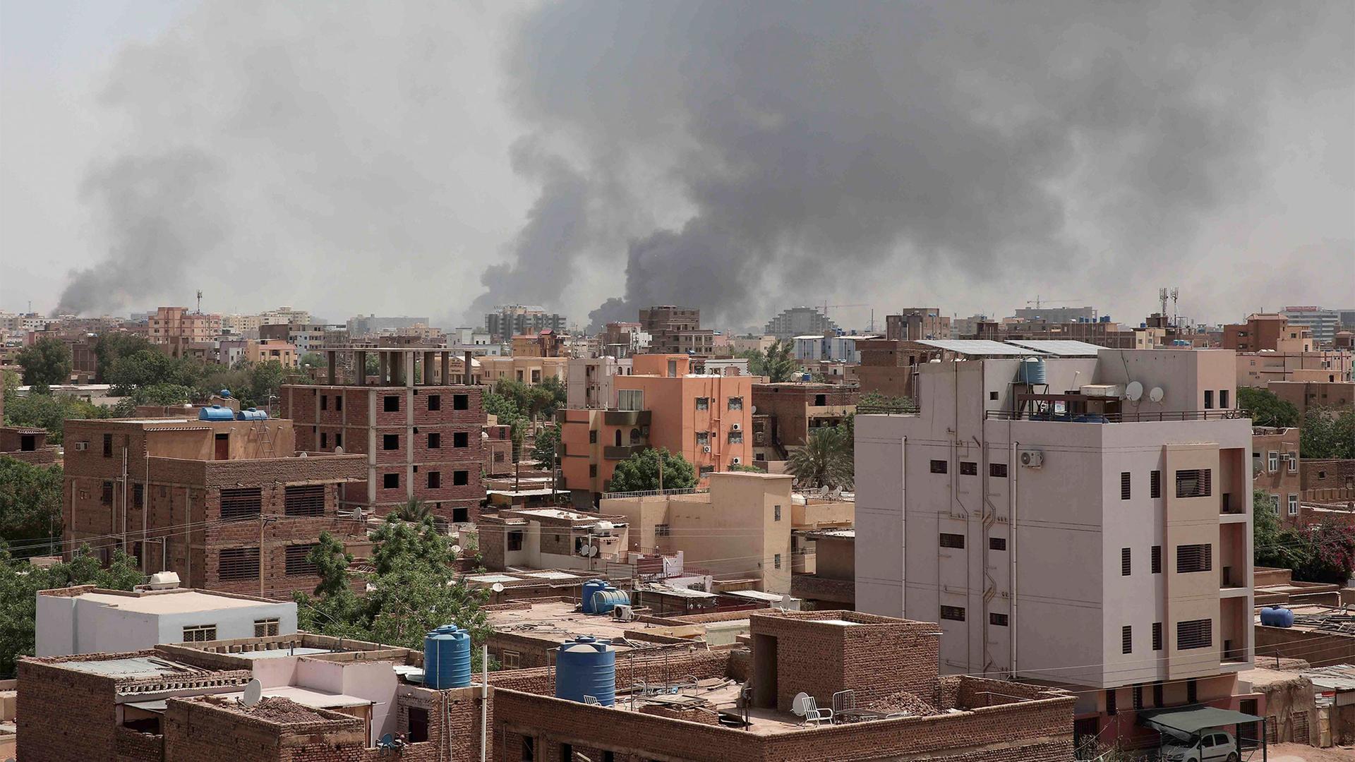 Smoke is seen rising from Khartoum's skyline, Sudan, April 16, 2023.