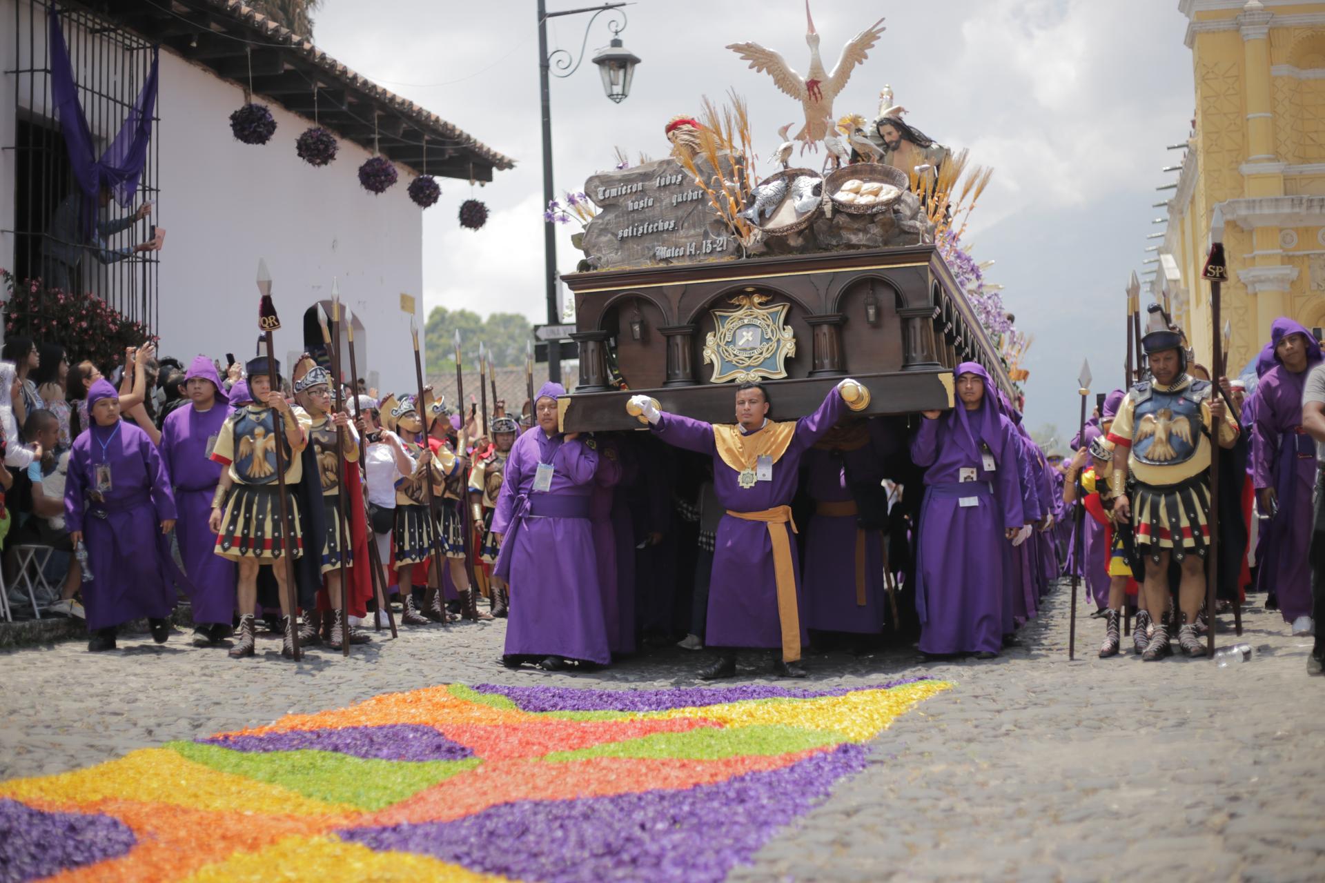 A Holy Week procession in Antigua, Guatemala.